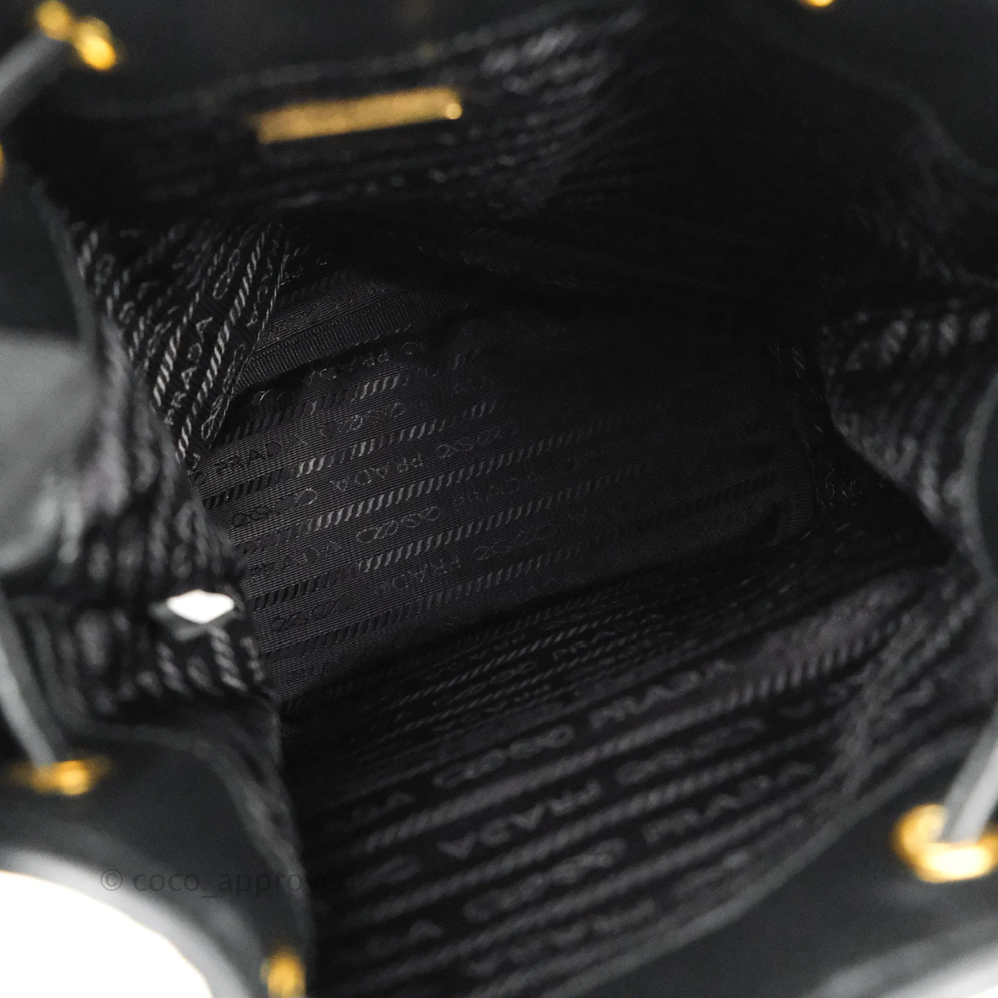 Prada Duet Bucket Bag Black Leather