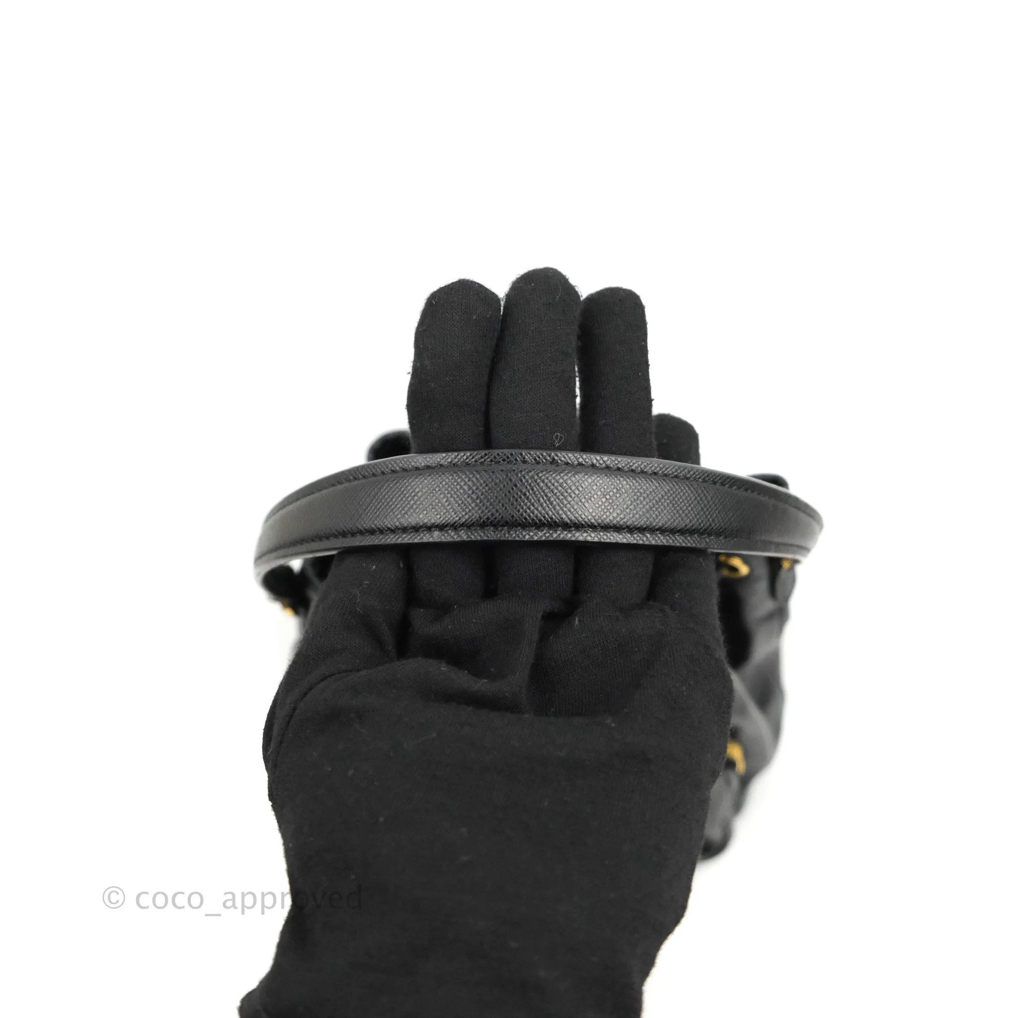 Prada Duet Bucket Bag Black Leather