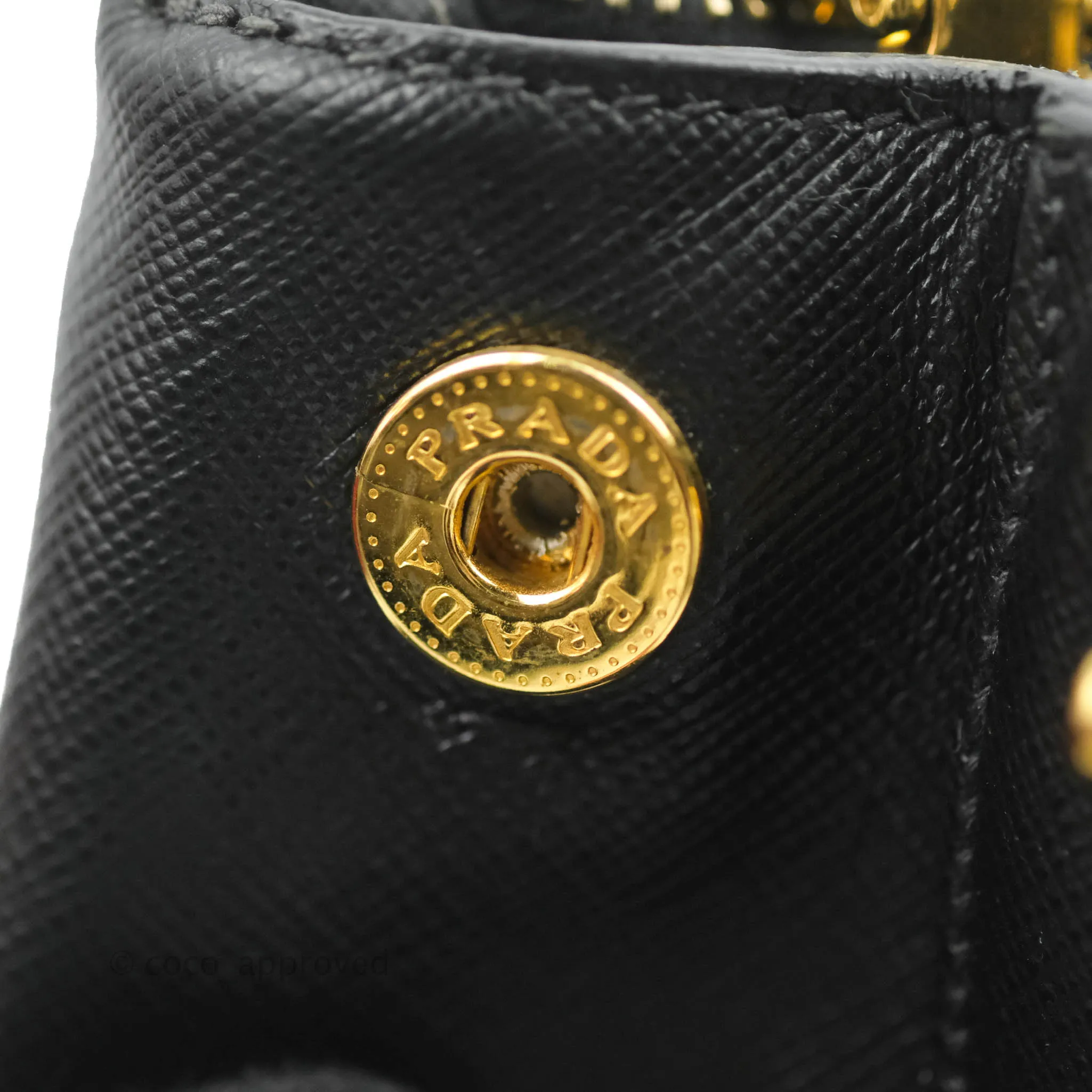 Prada Galleria Double Lux Black Saffiano Leather Zip Satchel