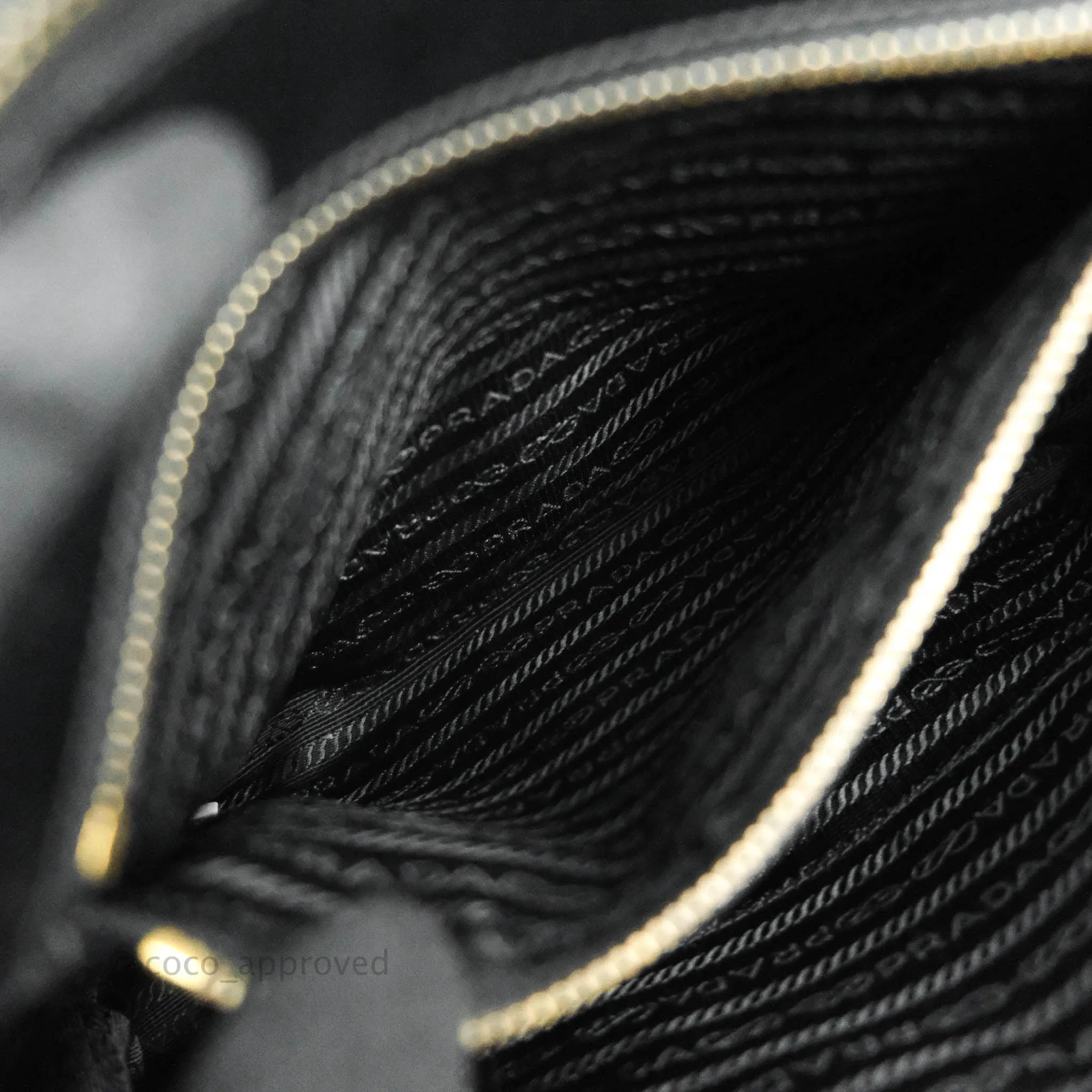 Prada Galleria Double Lux Black Saffiano Leather Zip Satchel