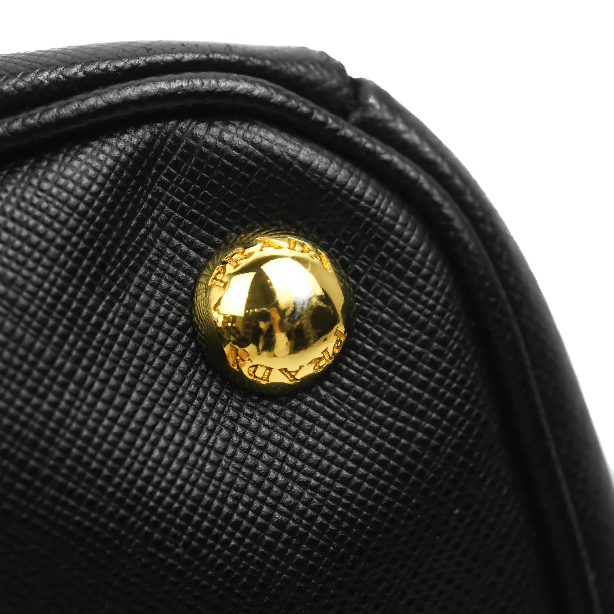 Prada Galleria Double Lux Black Saffiano Leather Zip Satchel