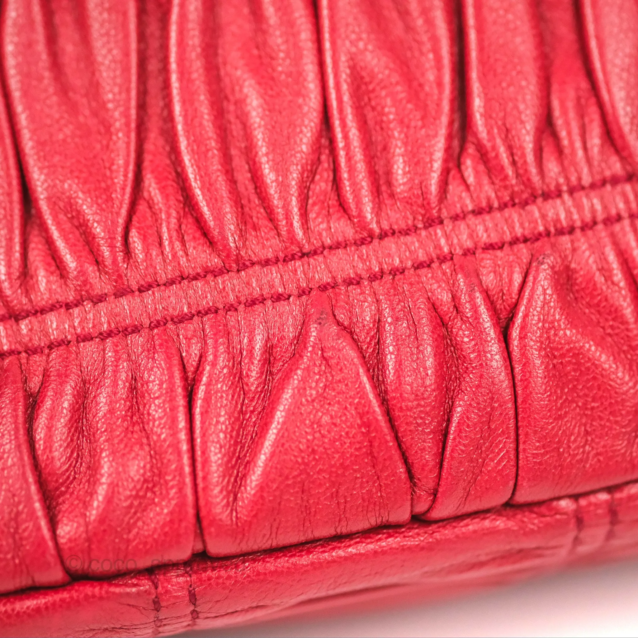 Prada Gaufre Mini Crossbody Bag Red