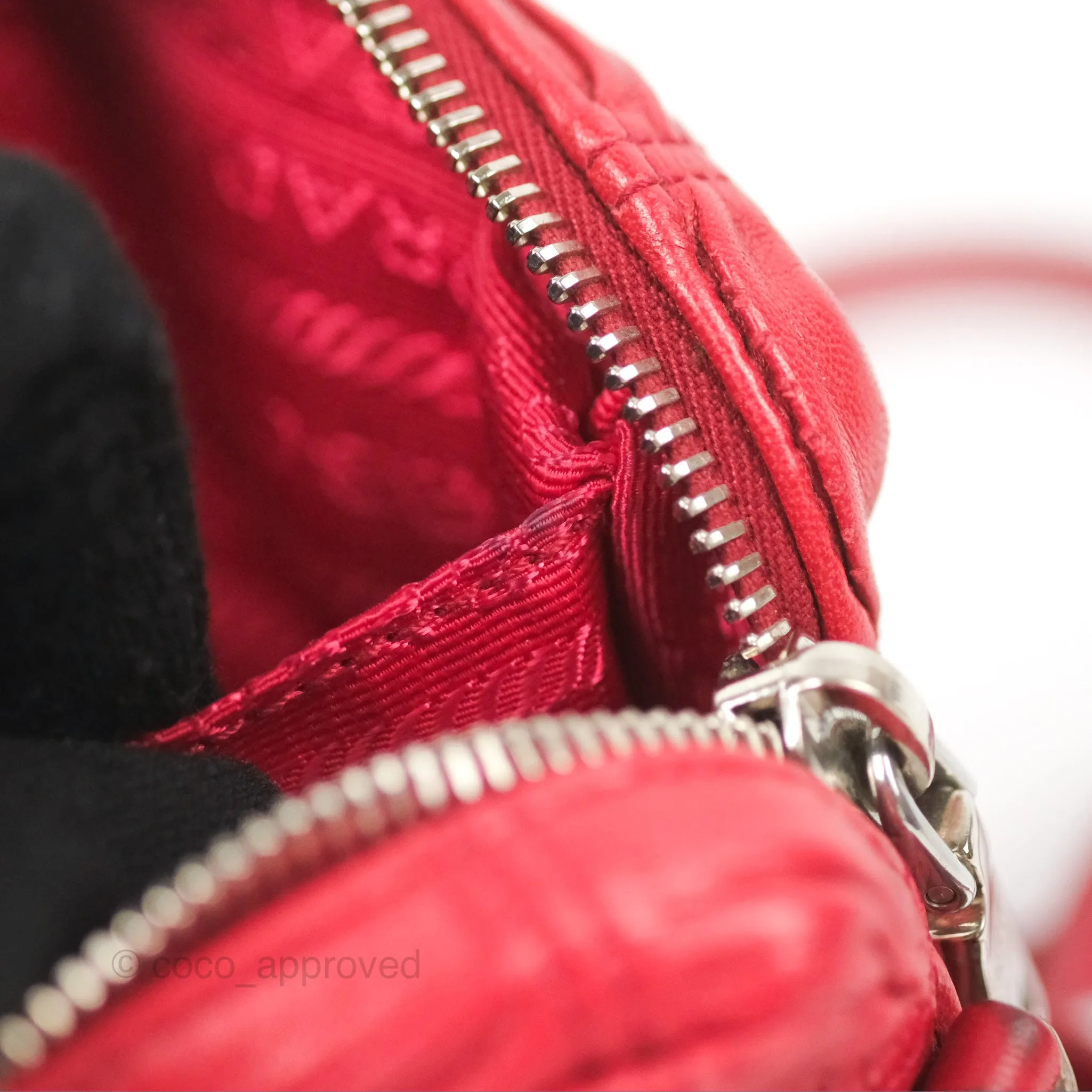 Prada Gaufre Mini Crossbody Bag Red