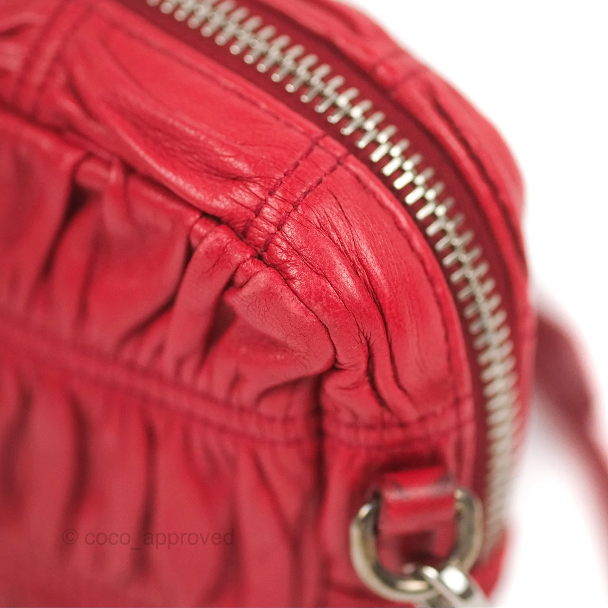 Prada Gaufre Mini Crossbody Bag Red