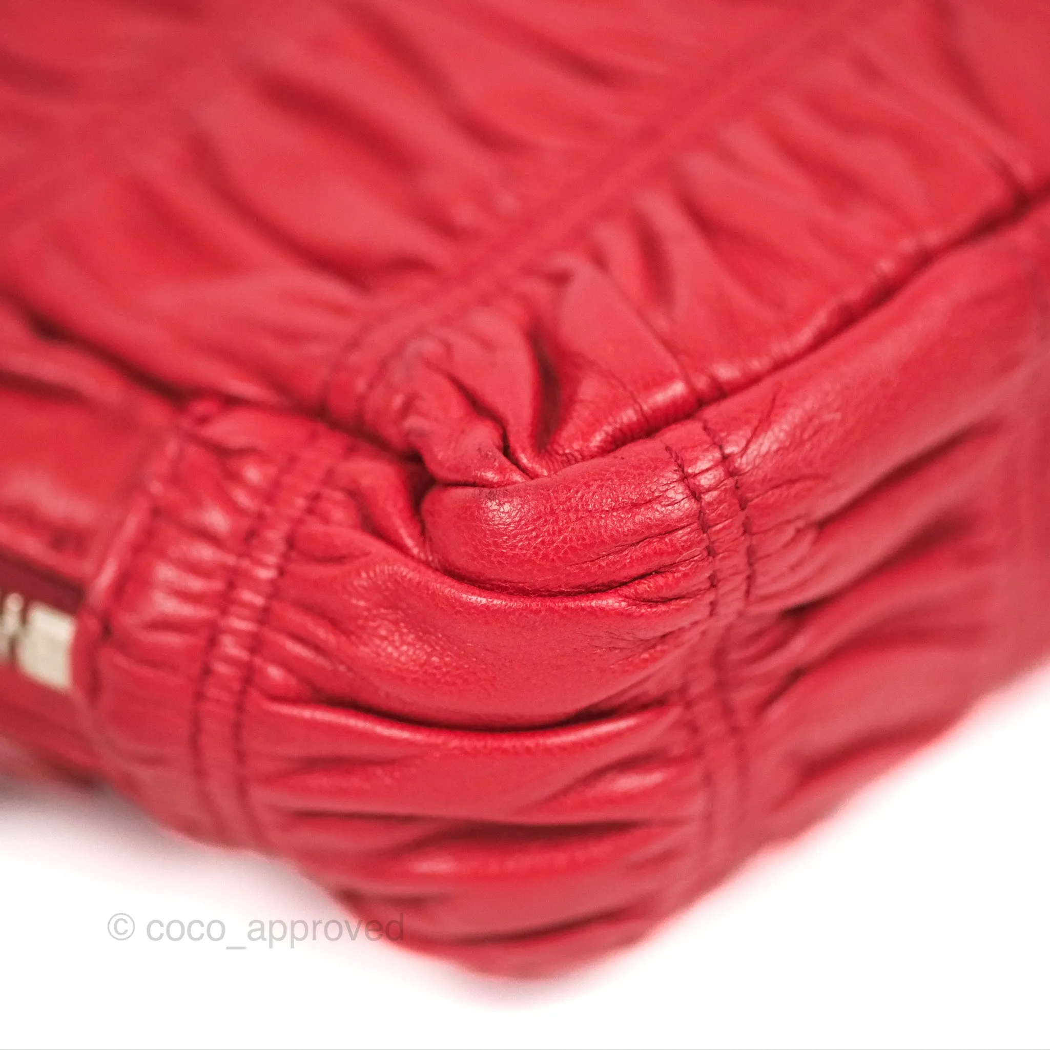 Prada Gaufre Mini Crossbody Bag Red
