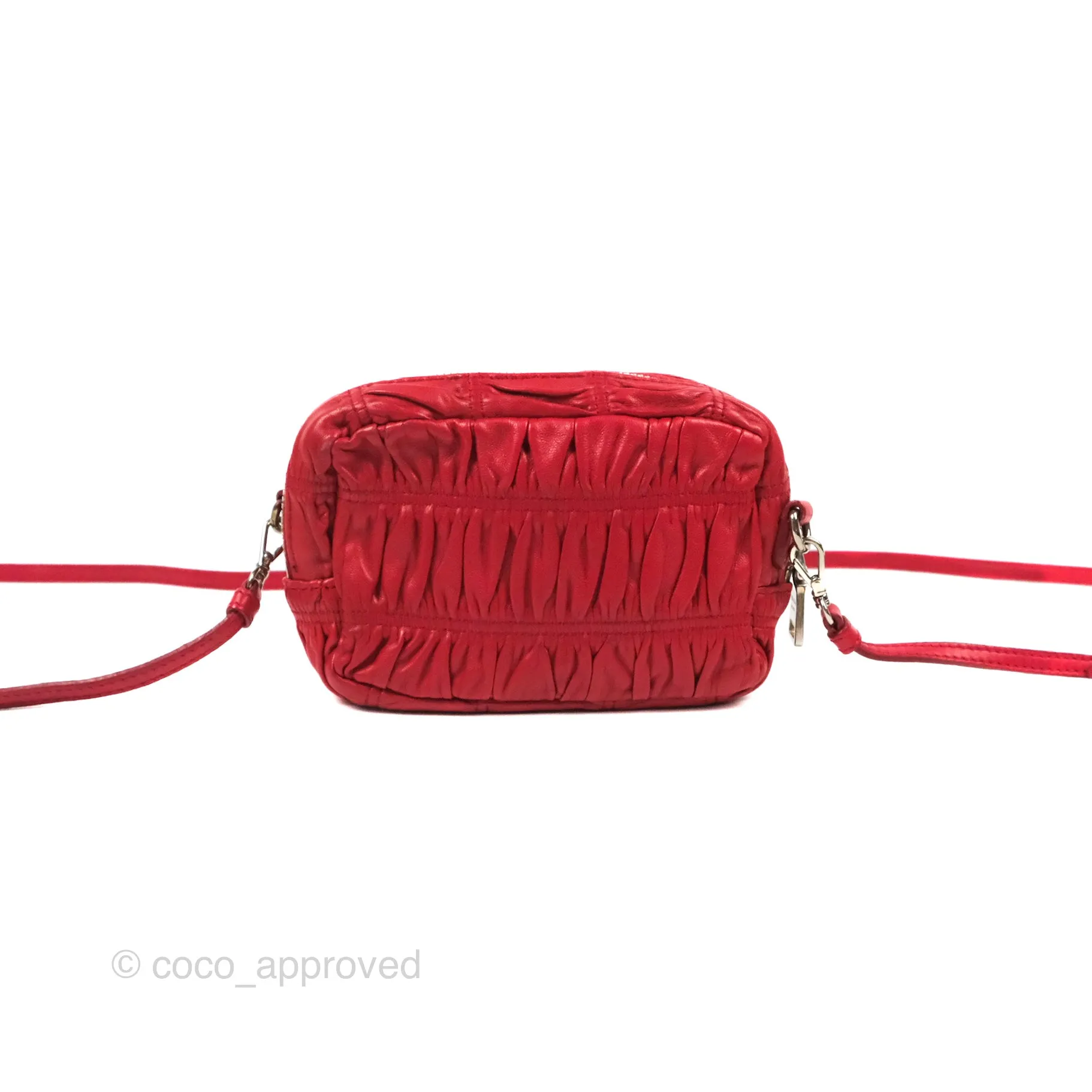 Prada Gaufre Mini Crossbody Bag Red