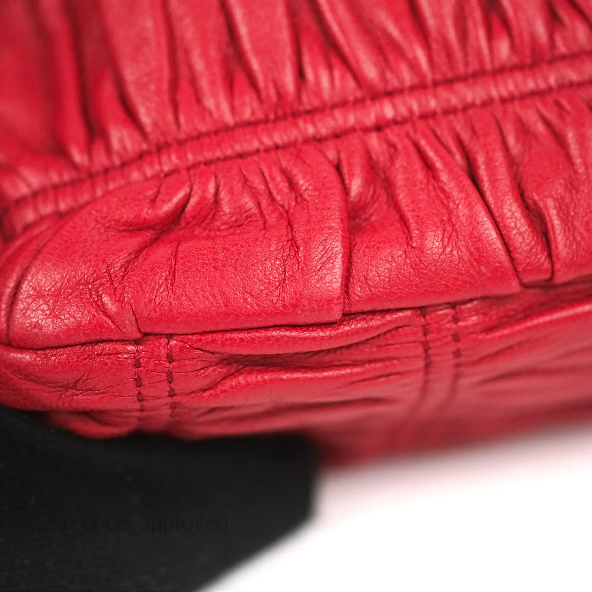 Prada Gaufre Mini Crossbody Bag Red