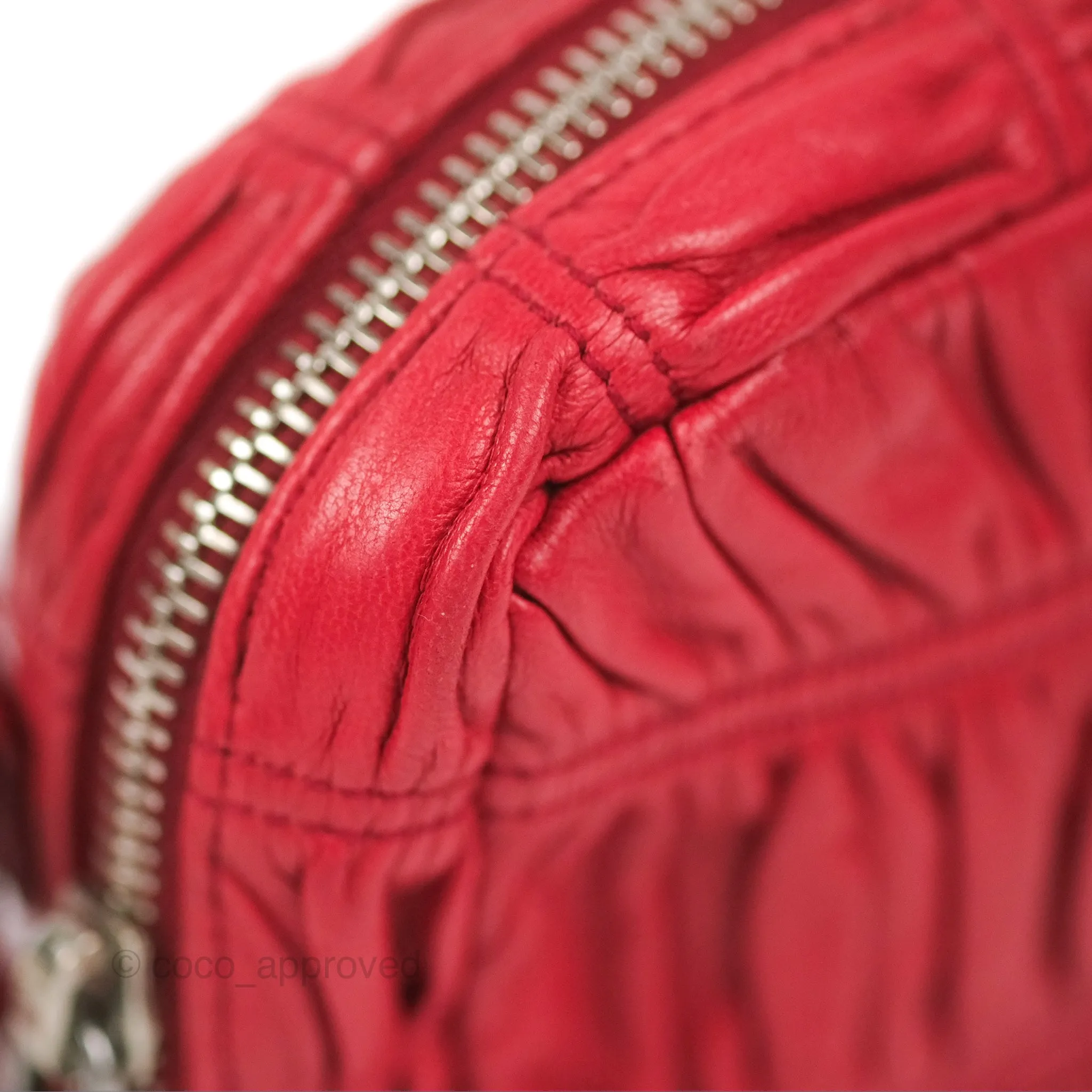 Prada Gaufre Mini Crossbody Bag Red