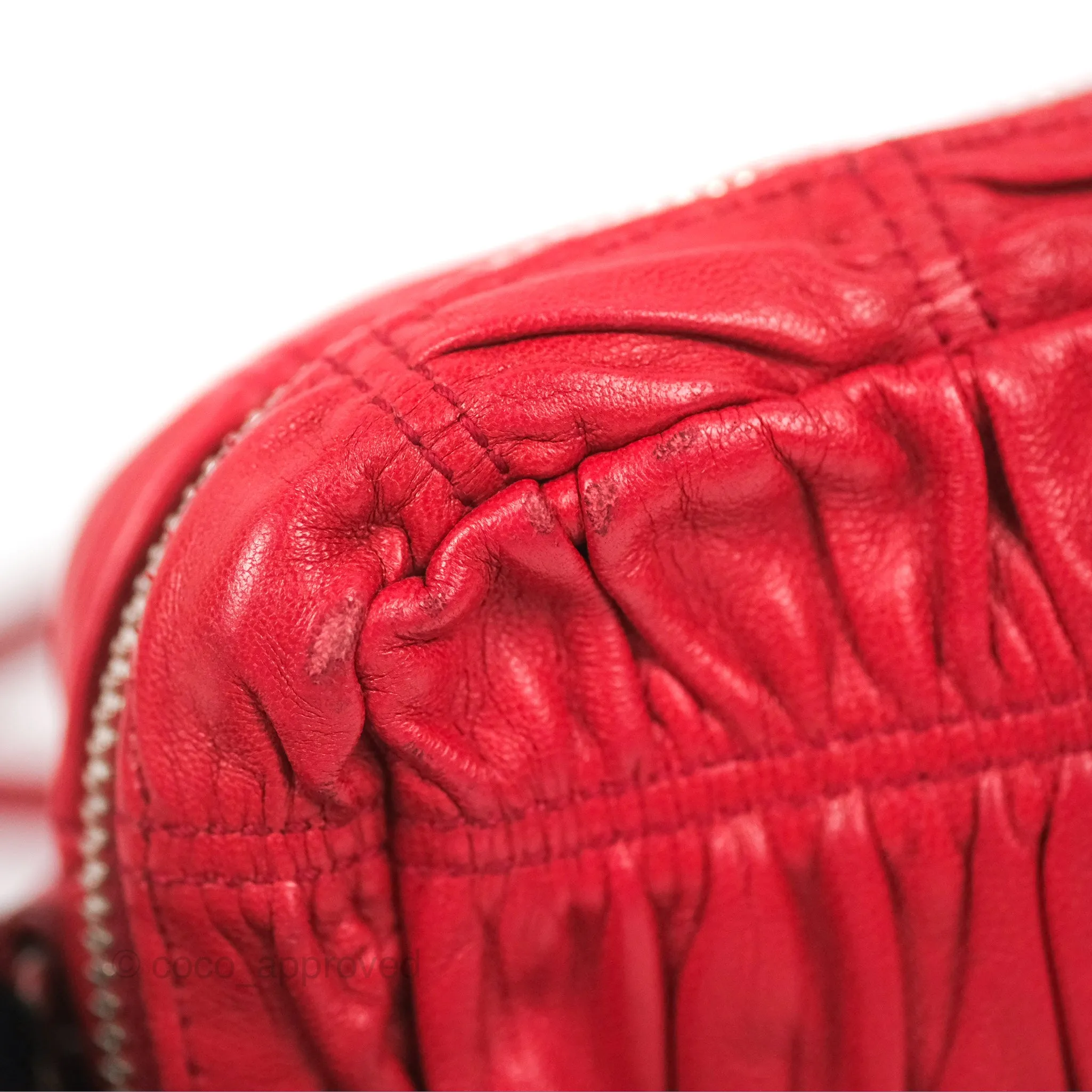 Prada Gaufre Mini Crossbody Bag Red