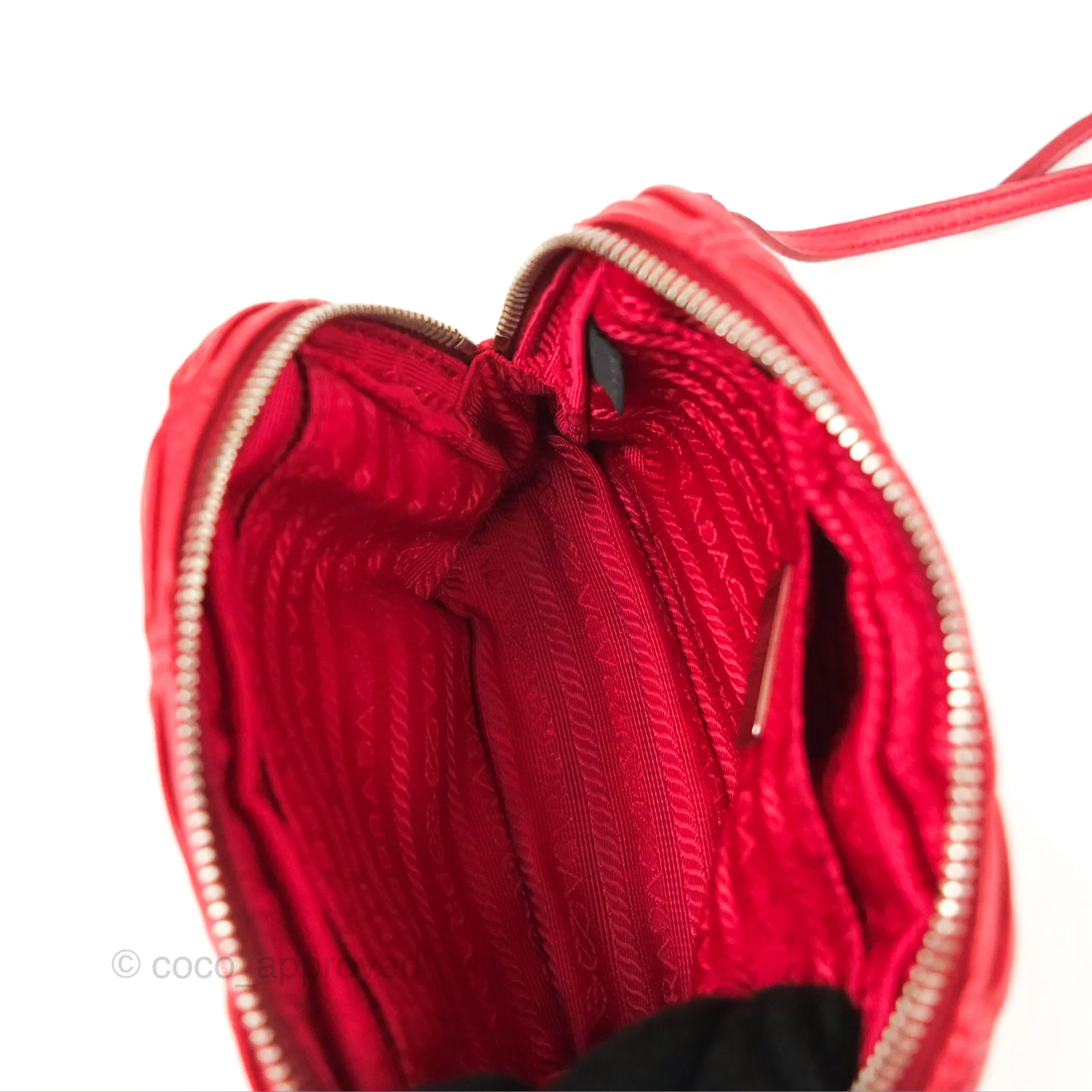 Prada Gaufre Mini Crossbody Bag Red