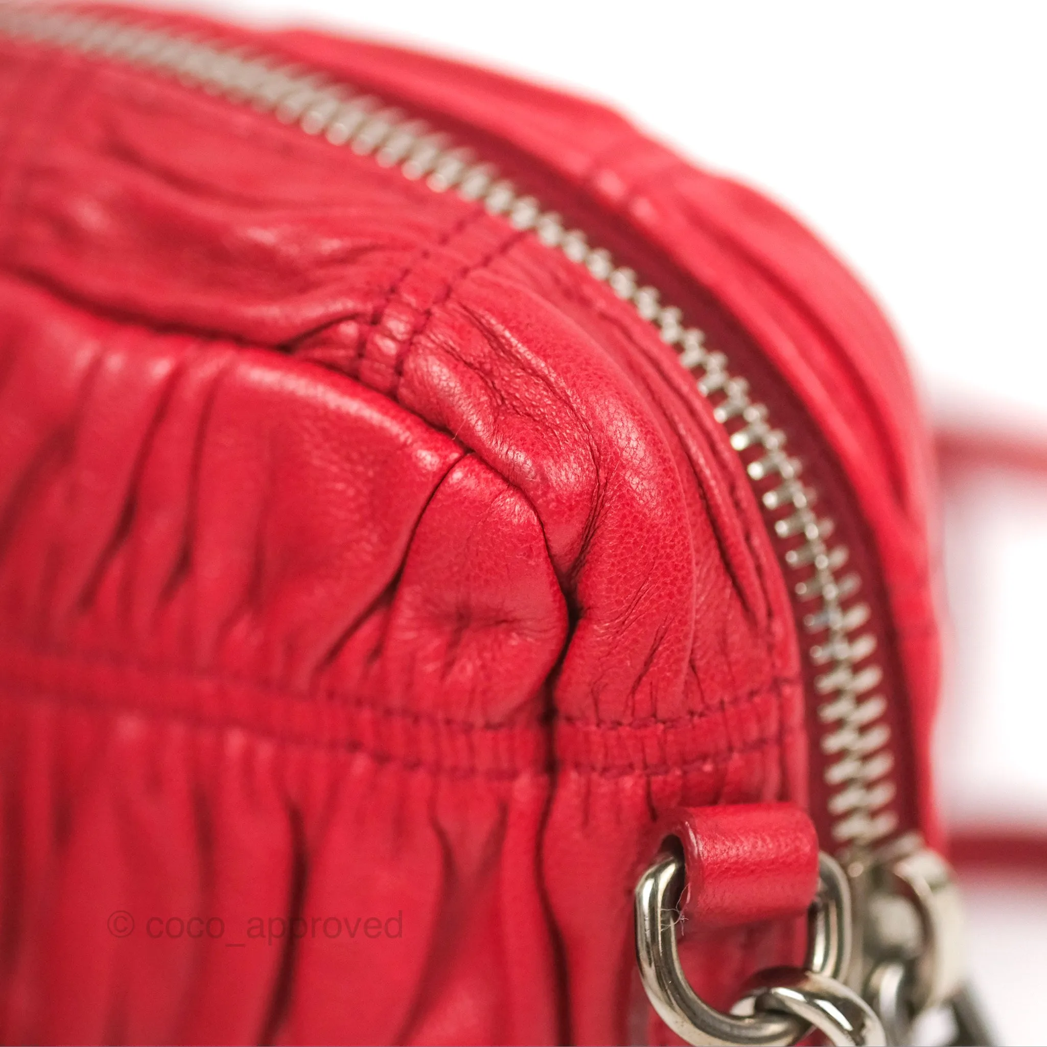 Prada Gaufre Mini Crossbody Bag Red