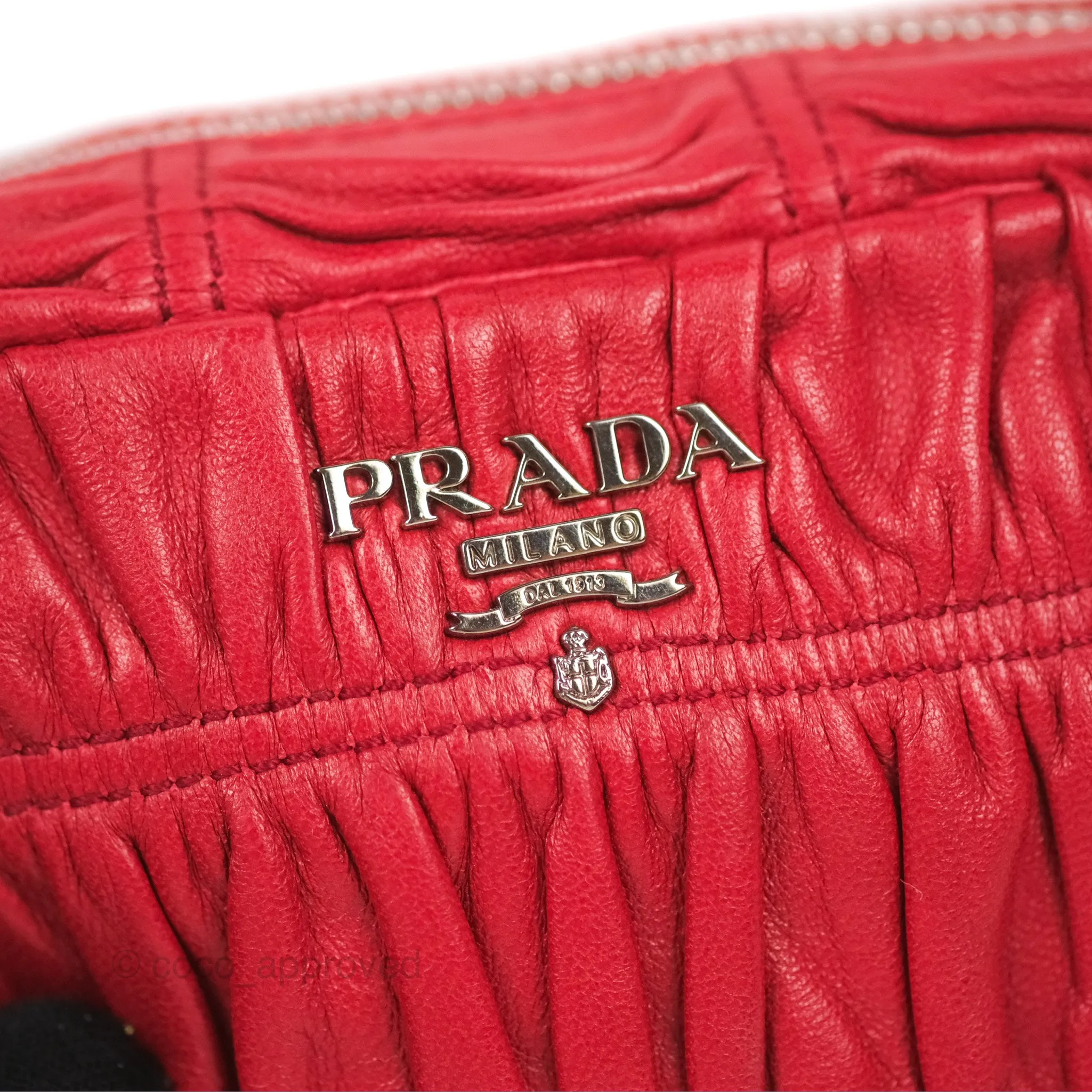 Prada Gaufre Mini Crossbody Bag Red
