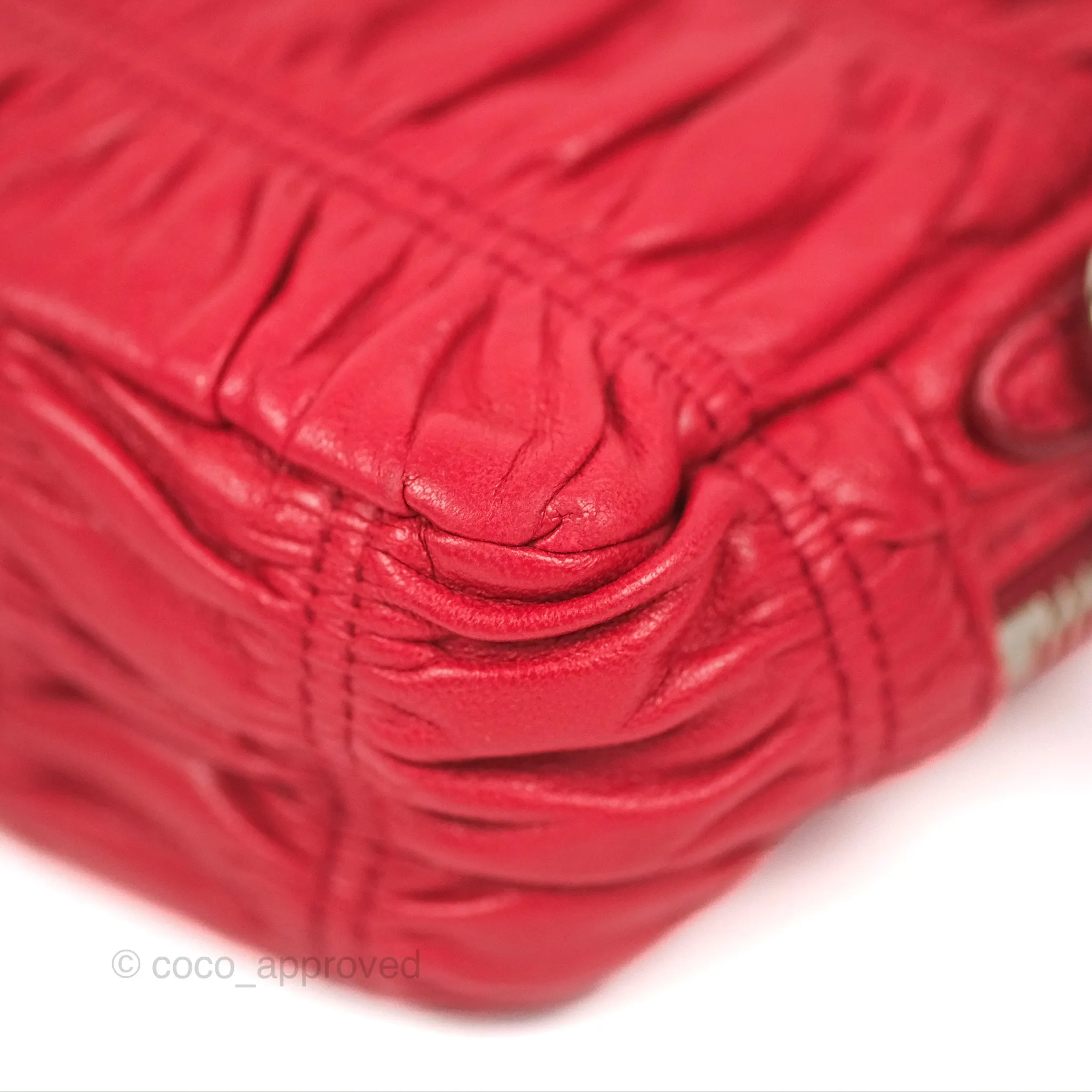 Prada Gaufre Mini Crossbody Bag Red