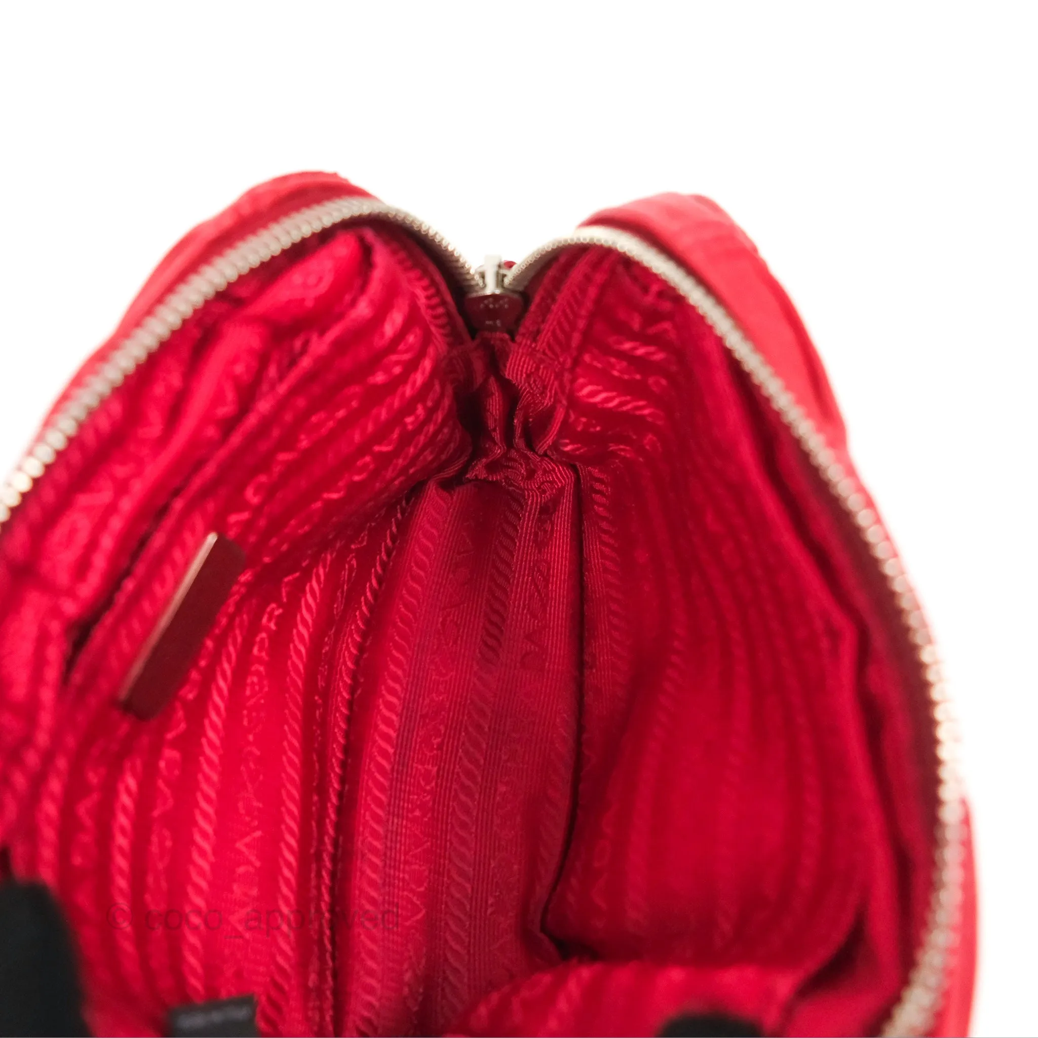 Prada Gaufre Mini Crossbody Bag Red