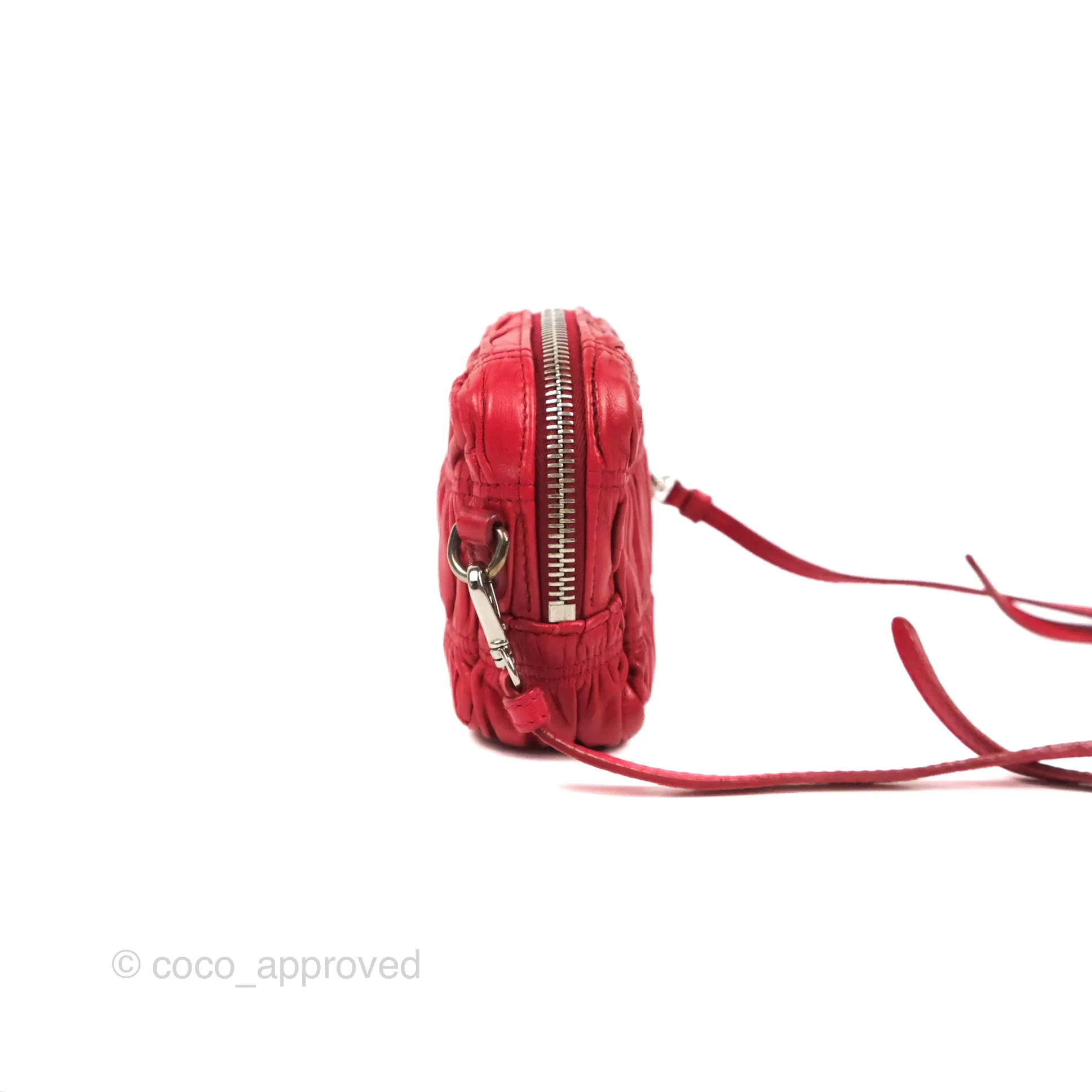 Prada Gaufre Mini Crossbody Bag Red
