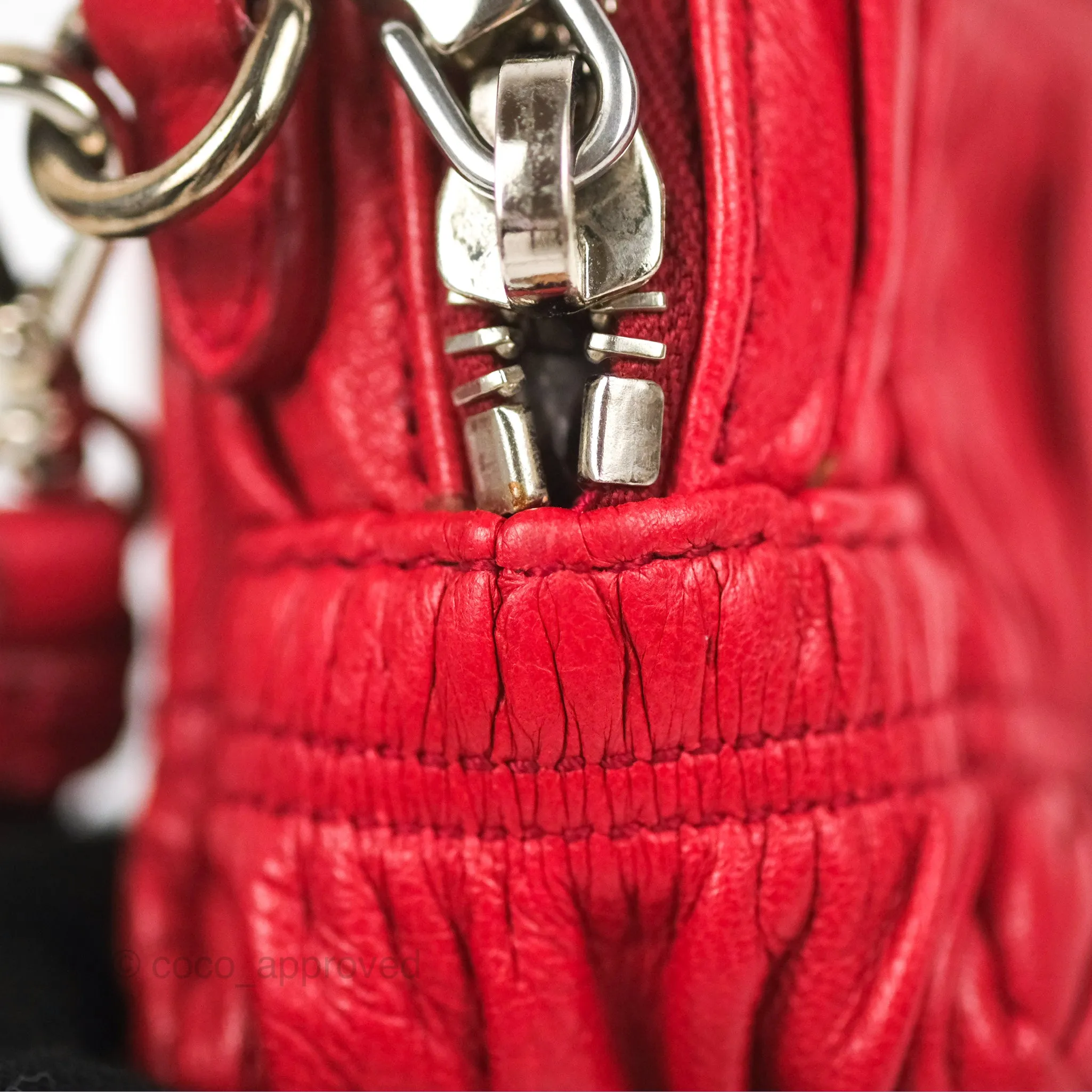 Prada Gaufre Mini Crossbody Bag Red