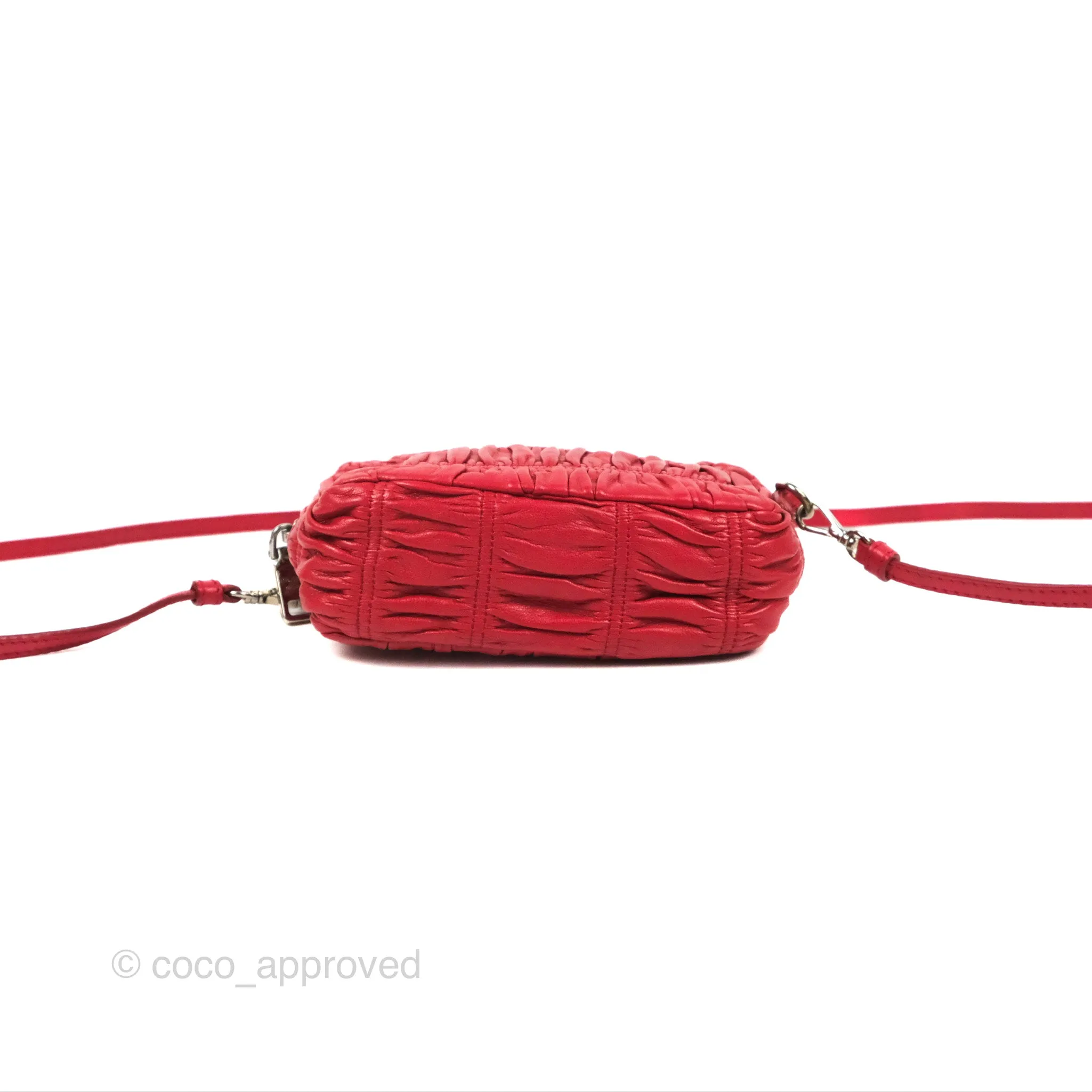 Prada Gaufre Mini Crossbody Bag Red