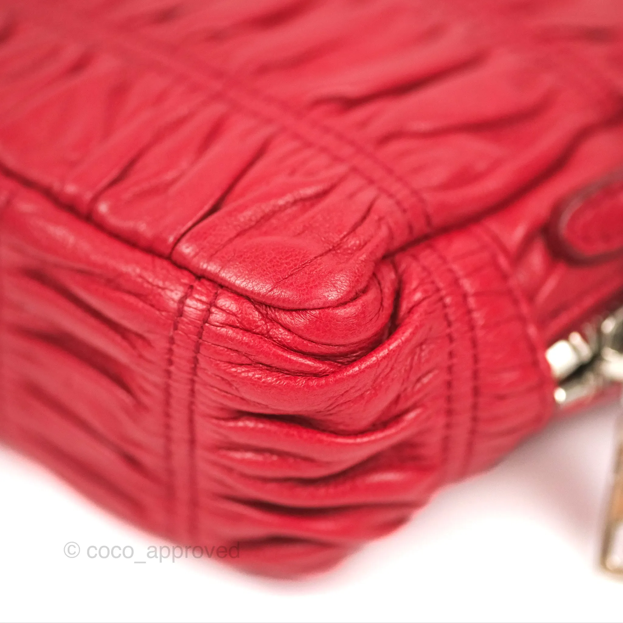 Prada Gaufre Mini Crossbody Bag Red