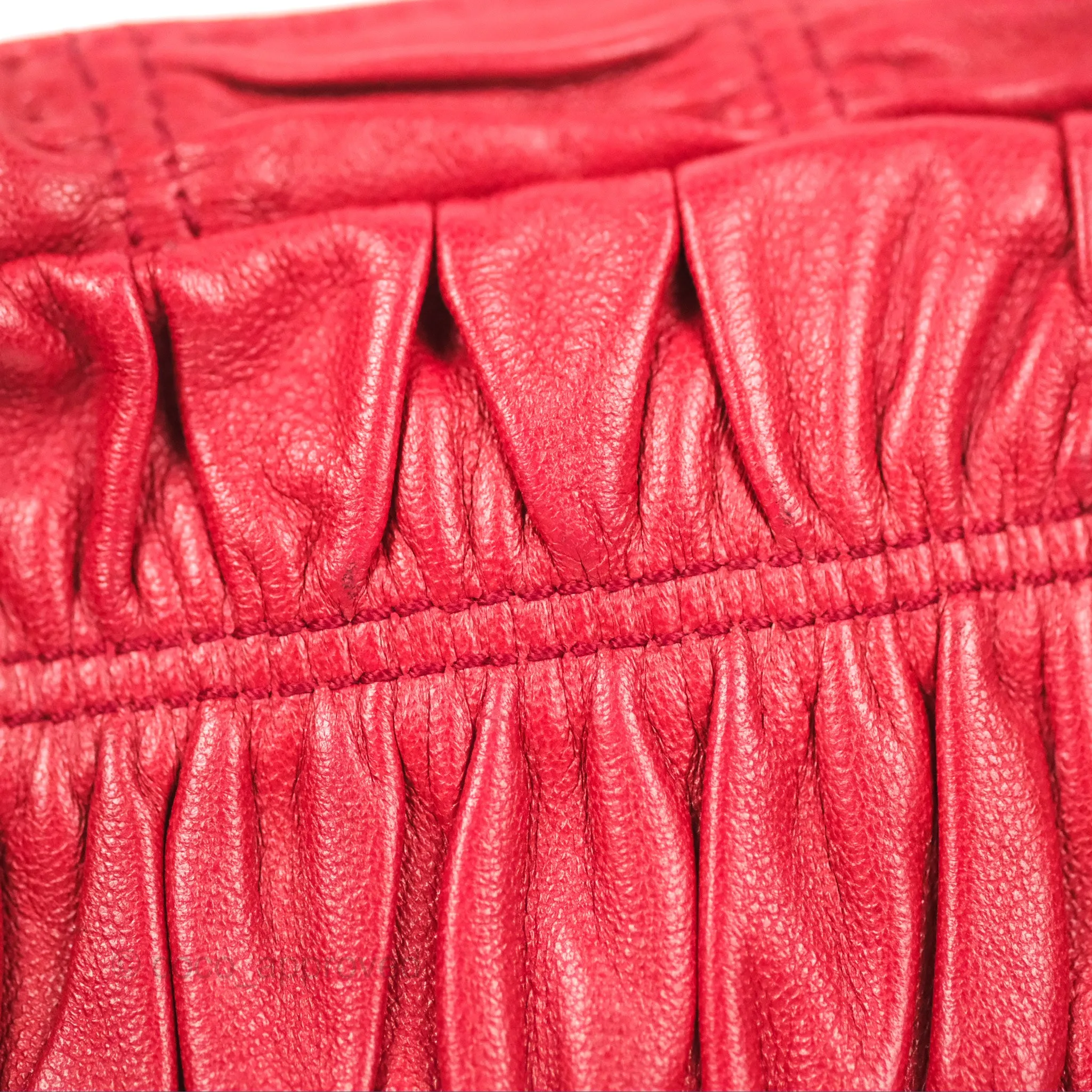 Prada Gaufre Mini Crossbody Bag Red