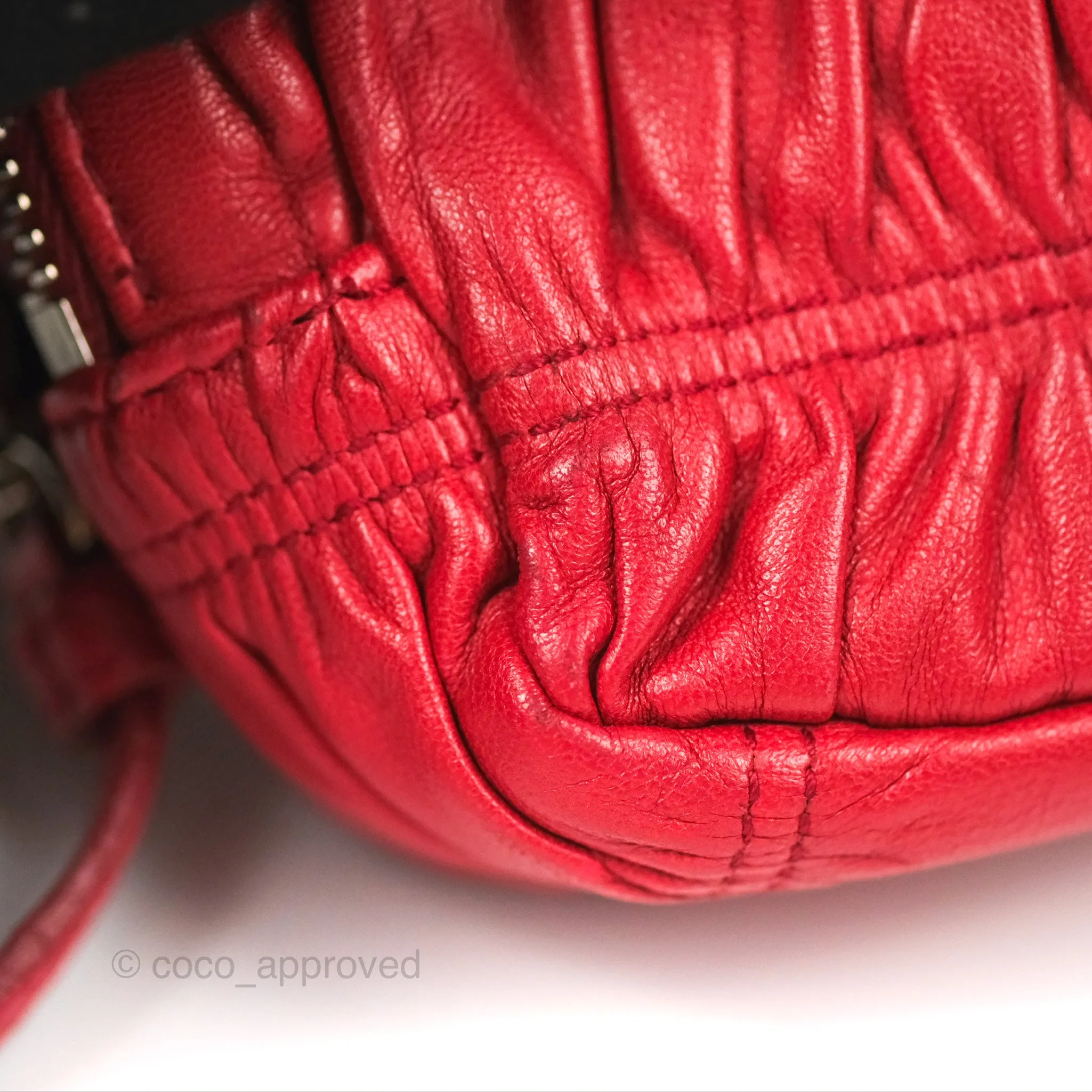 Prada Gaufre Mini Crossbody Bag Red