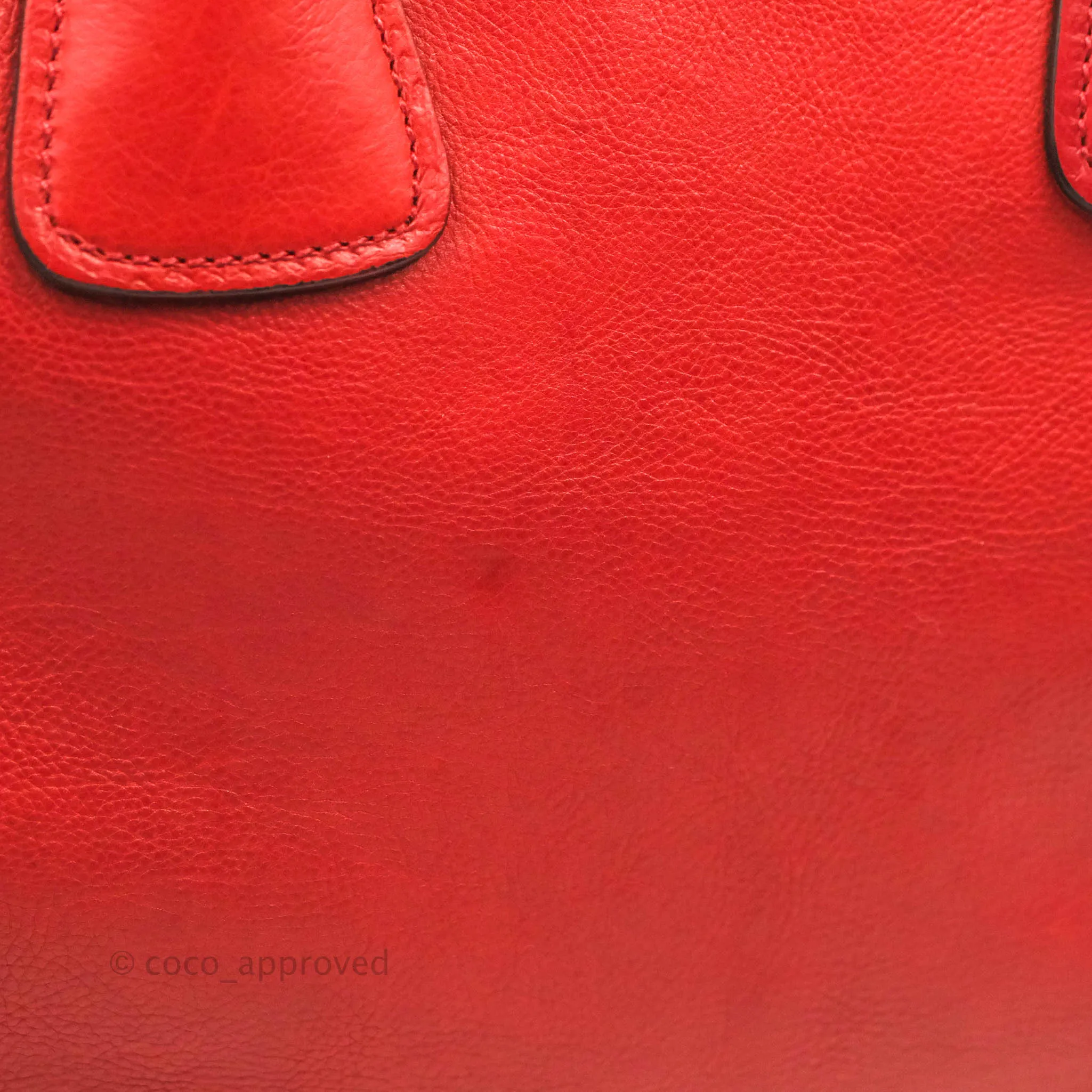 Prada Glace Calf Twin Pocket Tote Red