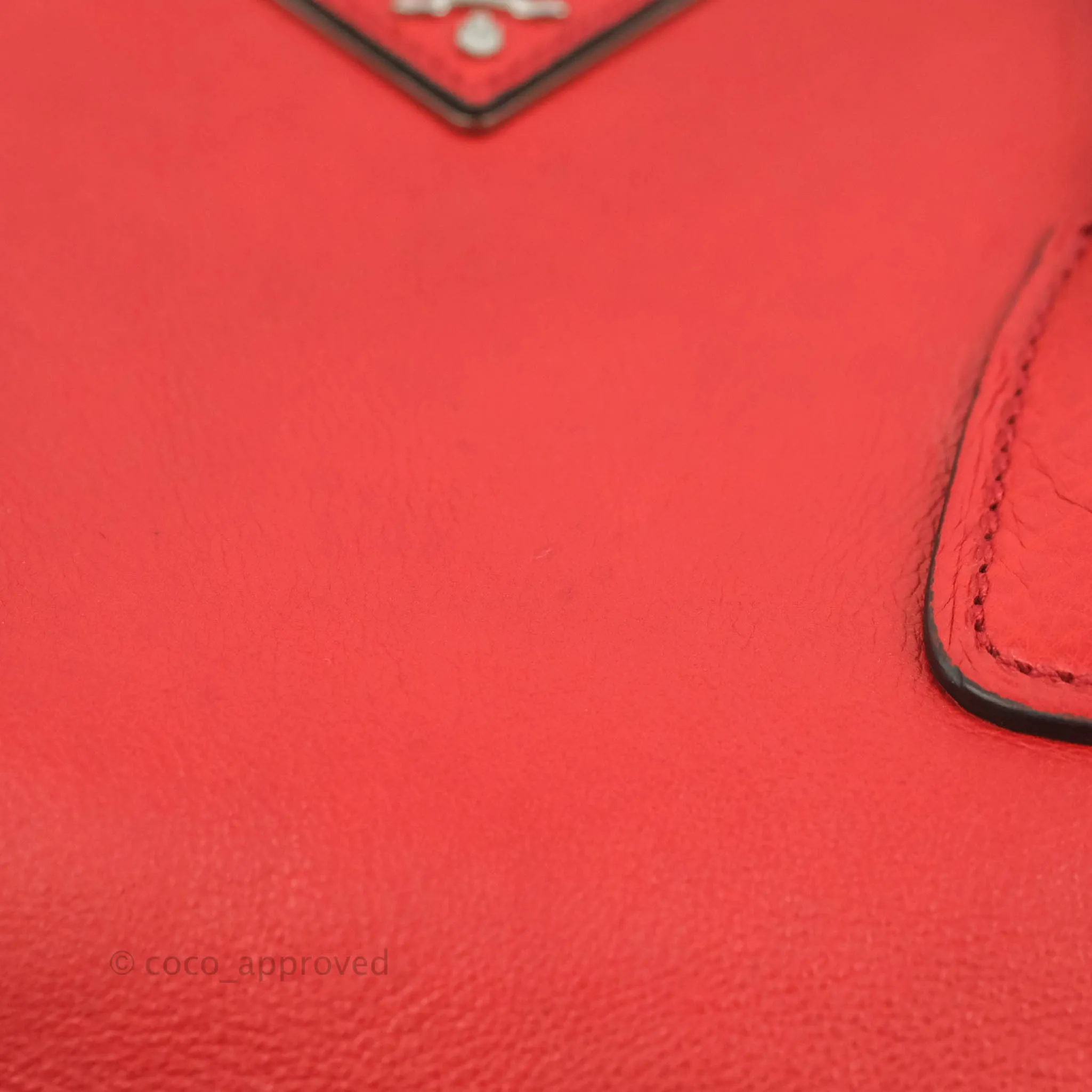 Prada Glace Calf Twin Pocket Tote Red