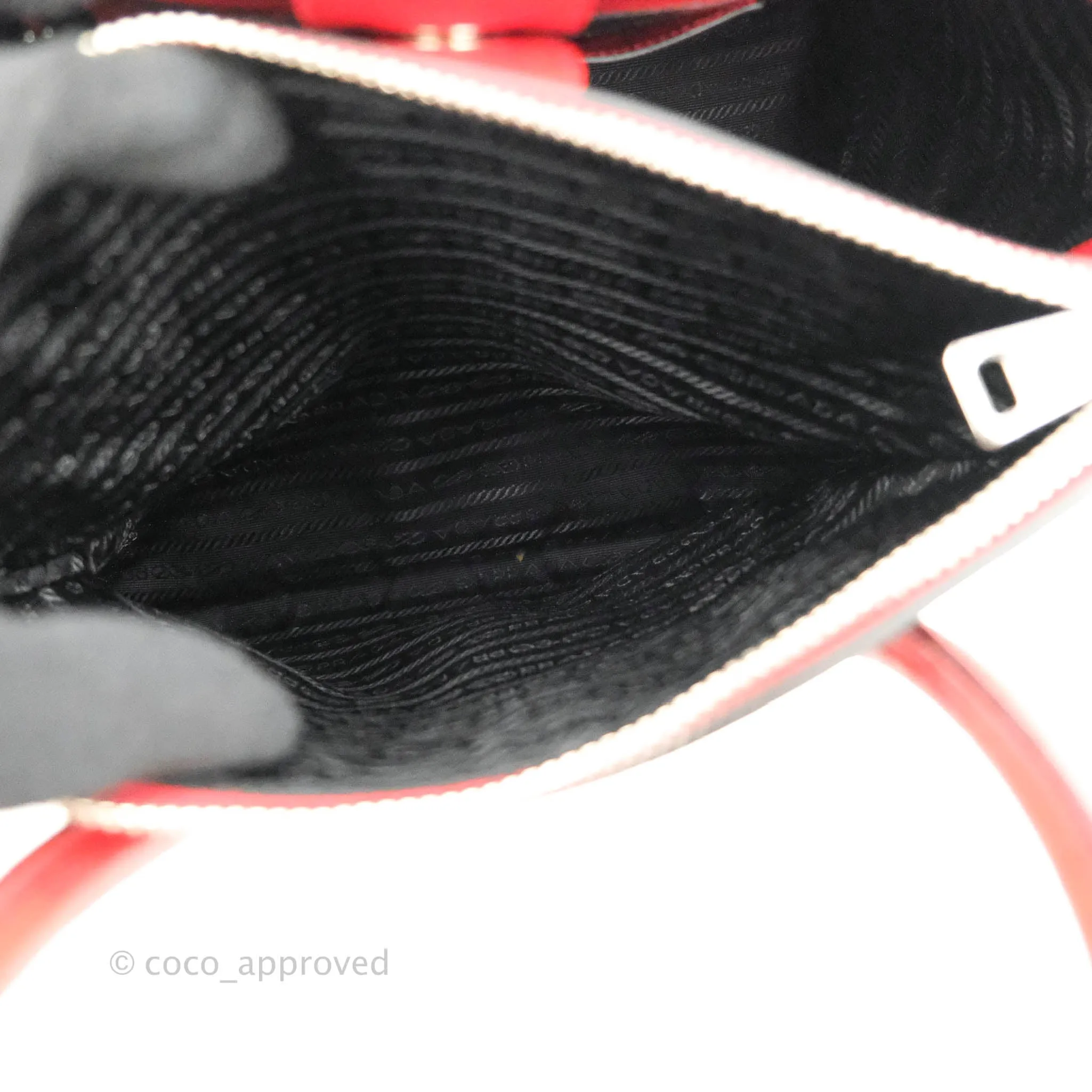 Prada Glace Calf Twin Pocket Tote Red