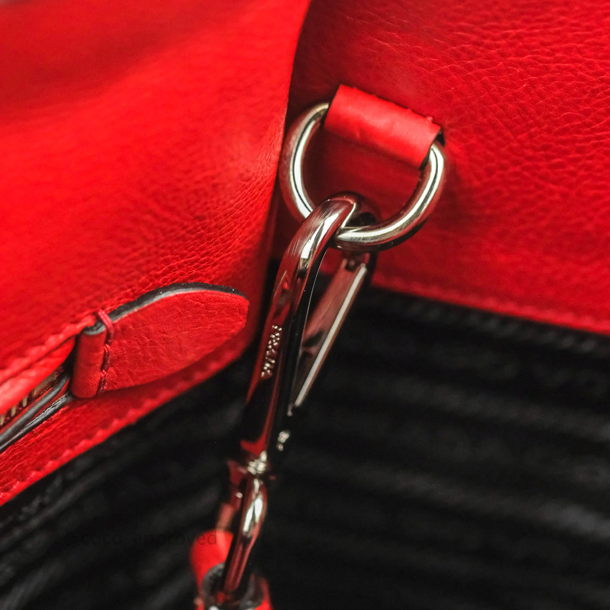 Prada Glace Calf Twin Pocket Tote Red