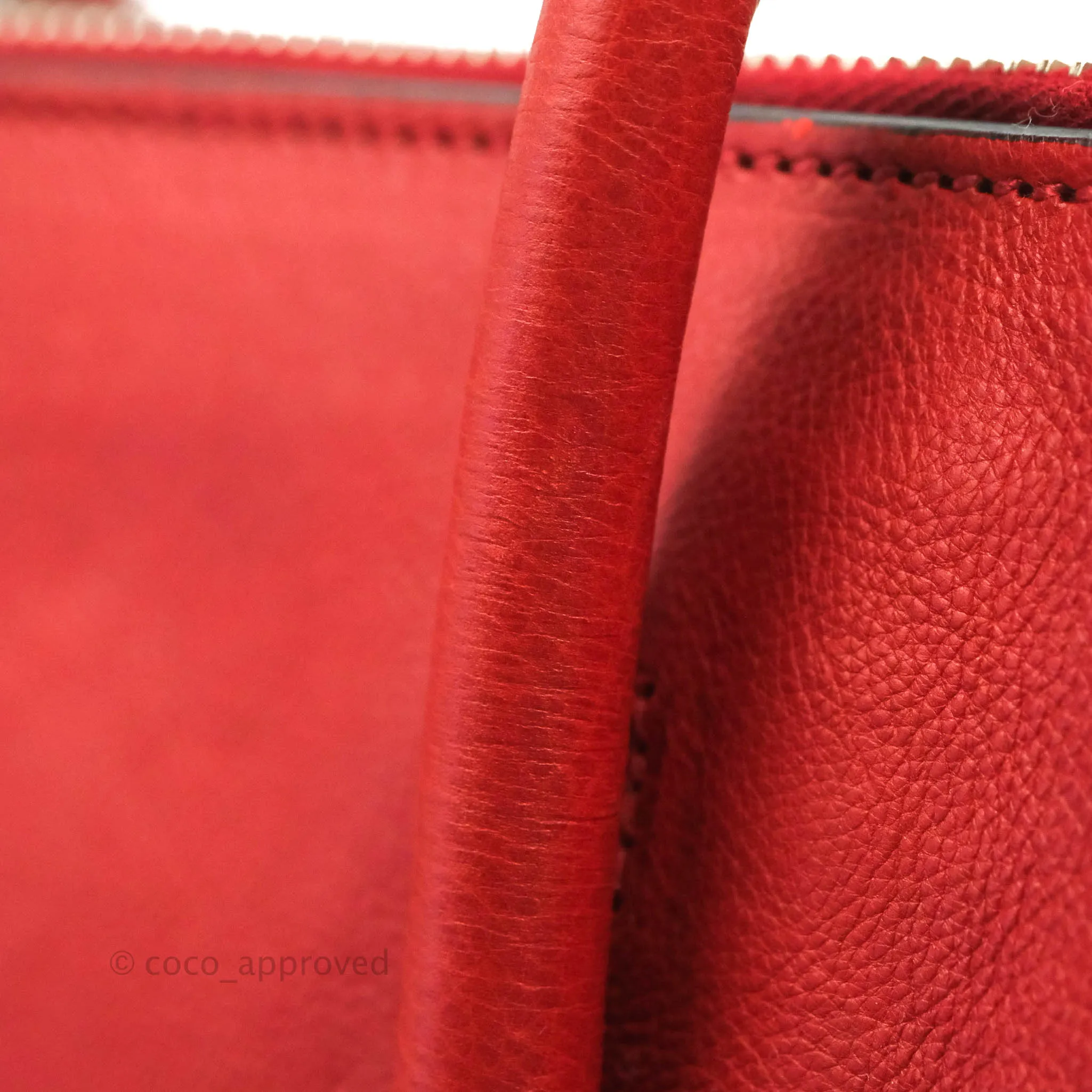 Prada Glace Calf Twin Pocket Tote Red