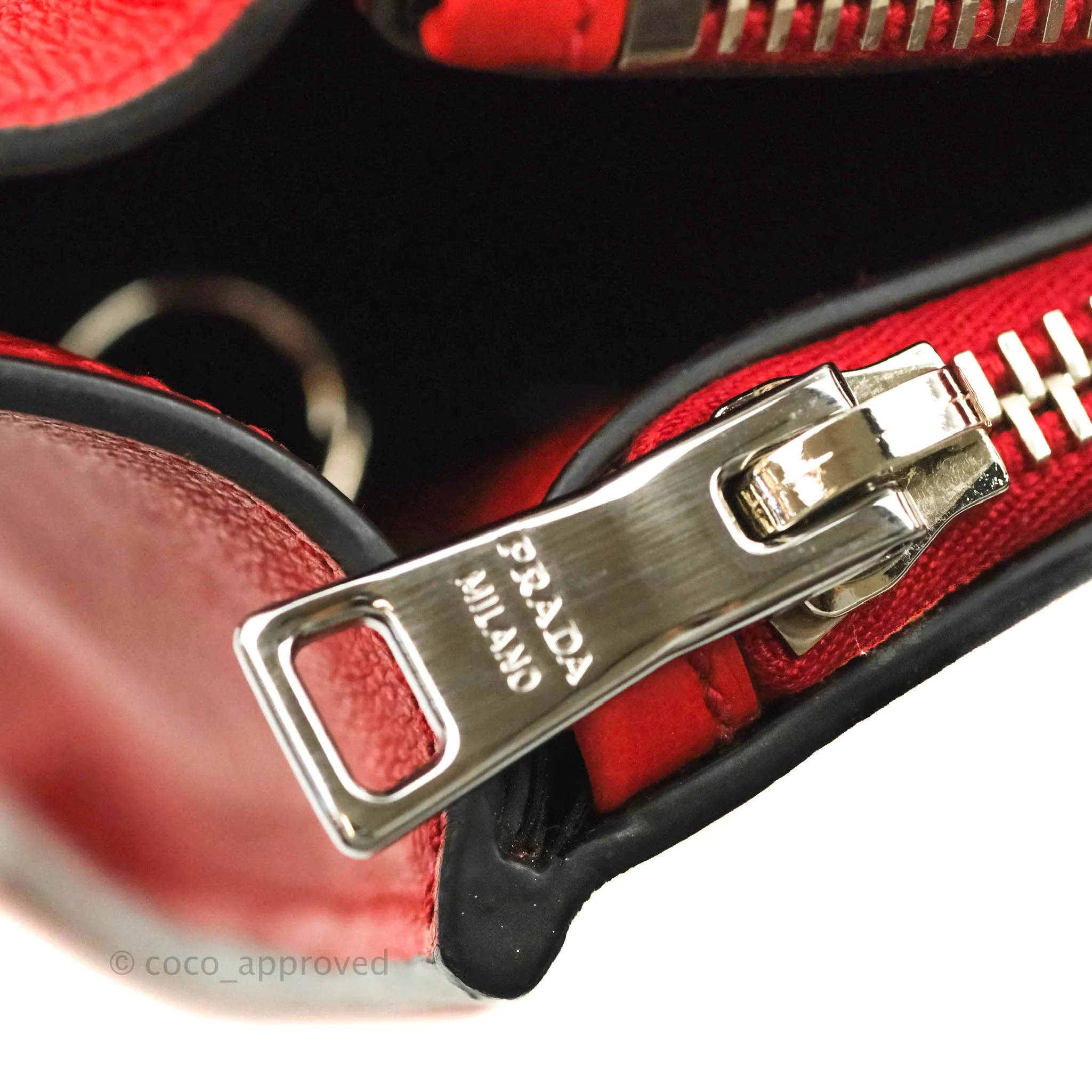 Prada Glace Calf Twin Pocket Tote Red