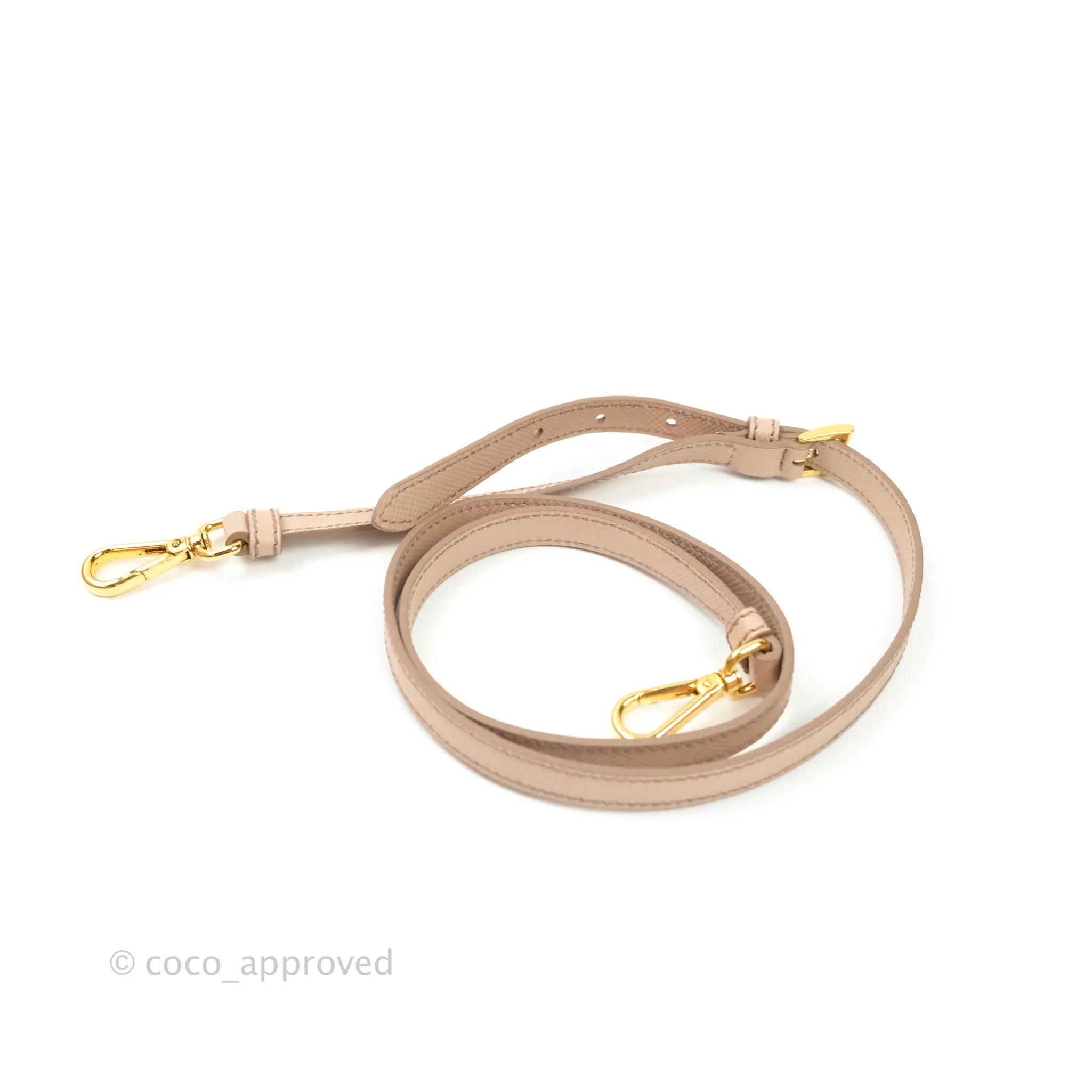 Prada Large Saffiano Cuir Double Prada Bag in Cameo/Rose Gold Hardware