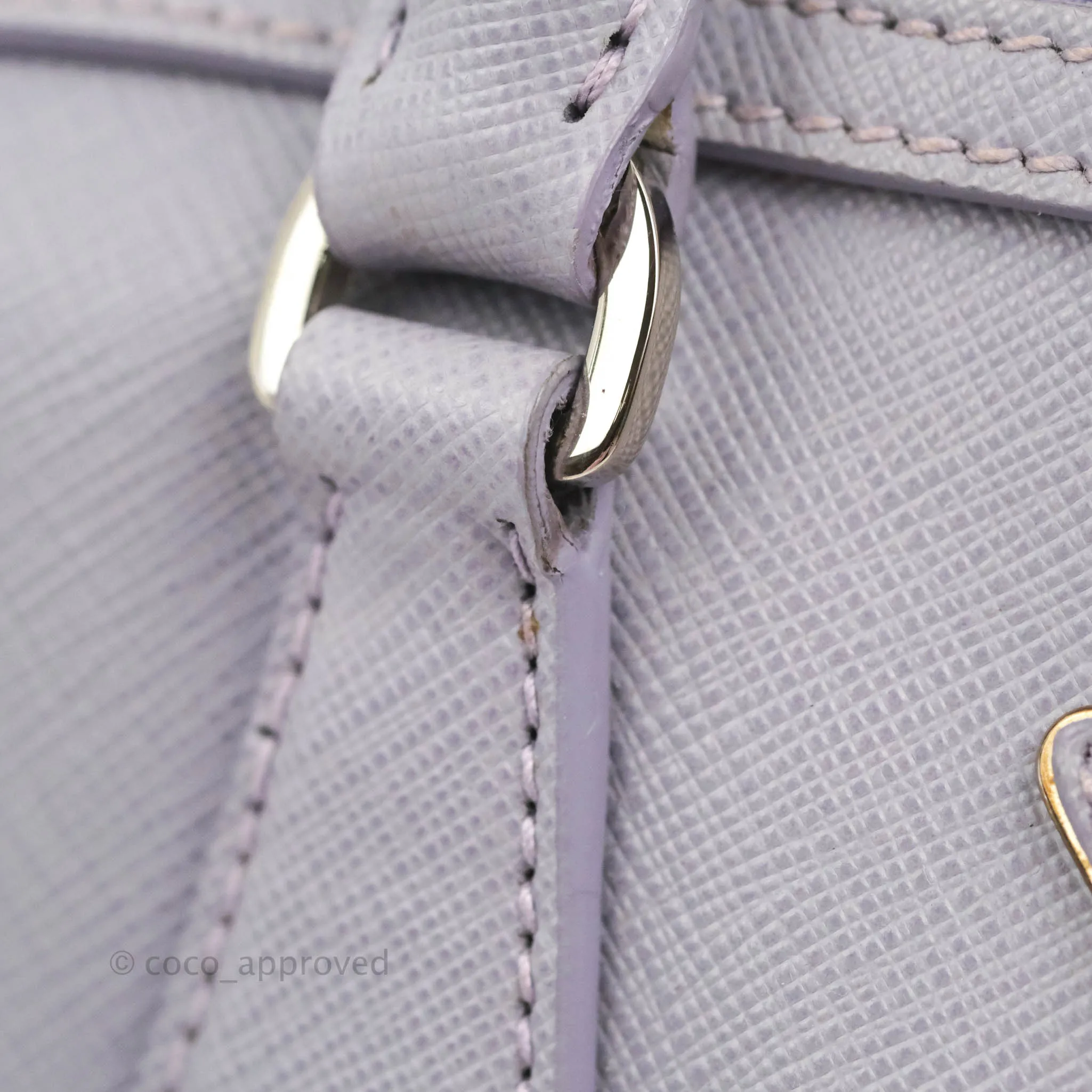 Prada Lilac Lux Convertible Boston Saffiano Leather Mini