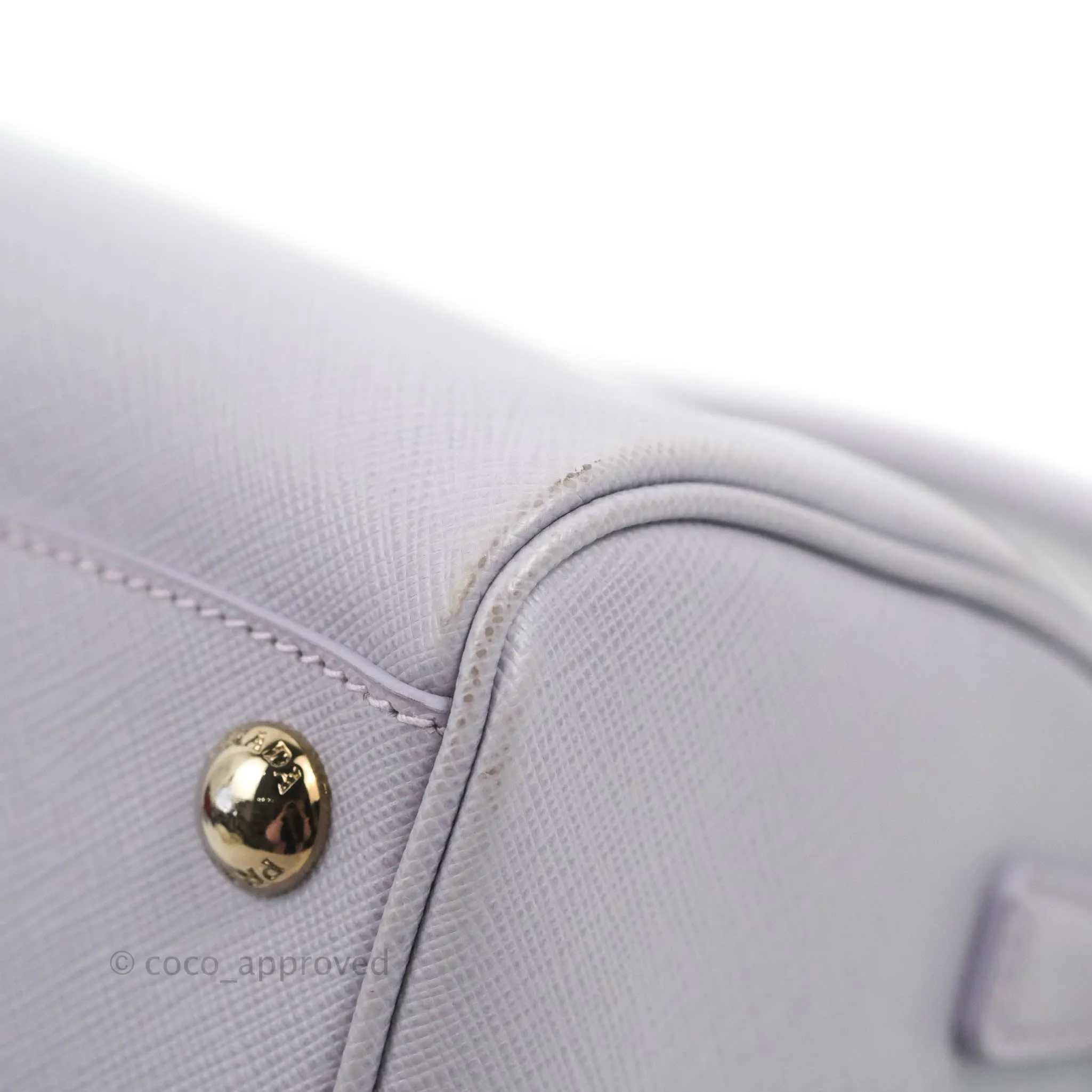 Prada Lilac Lux Convertible Boston Saffiano Leather Mini
