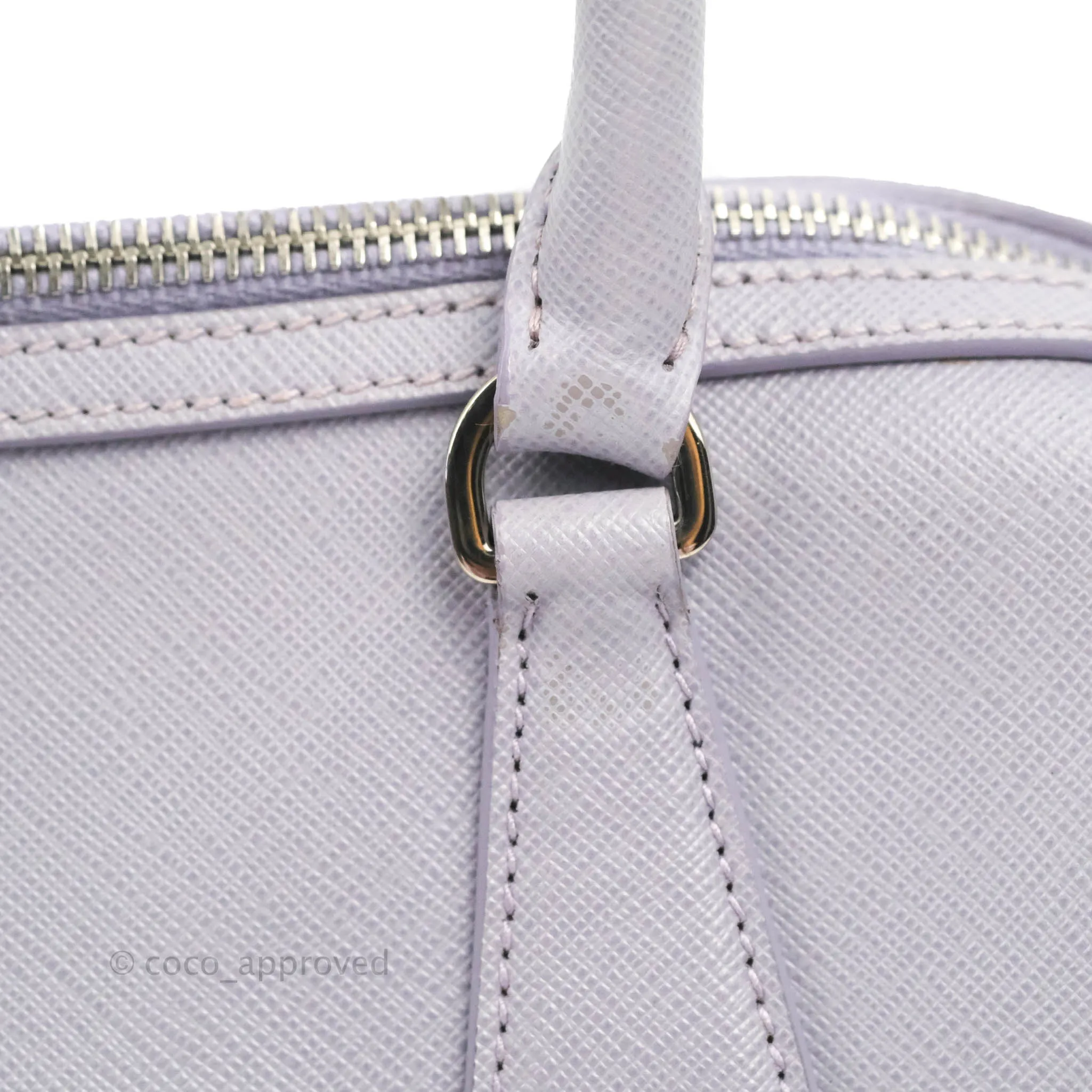 Prada Lilac Lux Convertible Boston Saffiano Leather Mini