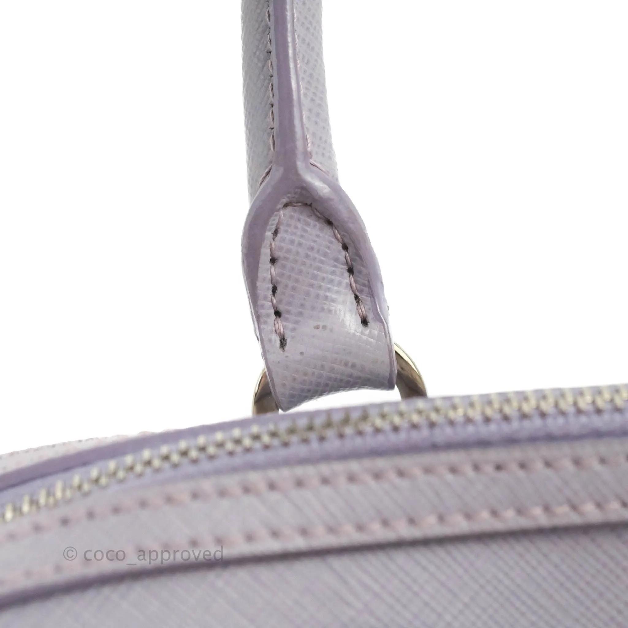 Prada Lilac Lux Convertible Boston Saffiano Leather Mini