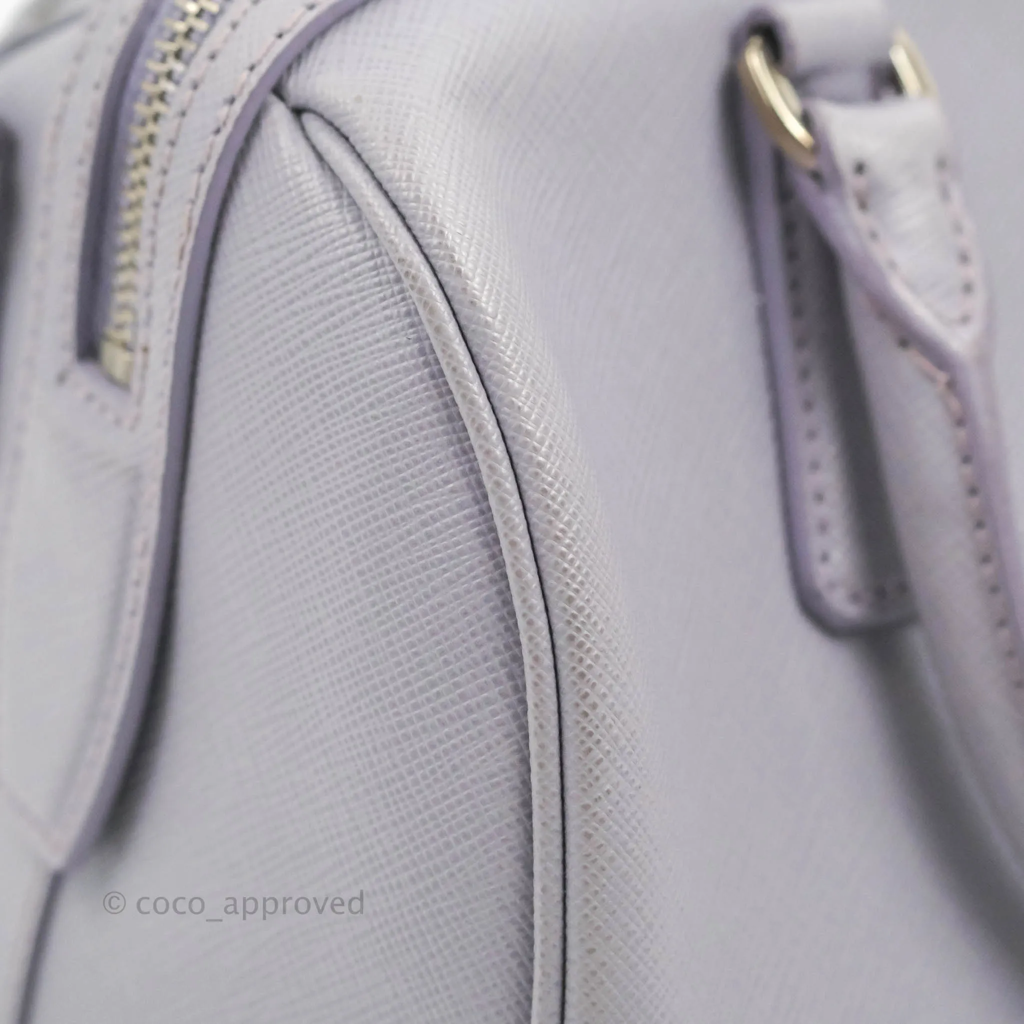 Prada Lilac Lux Convertible Boston Saffiano Leather Mini