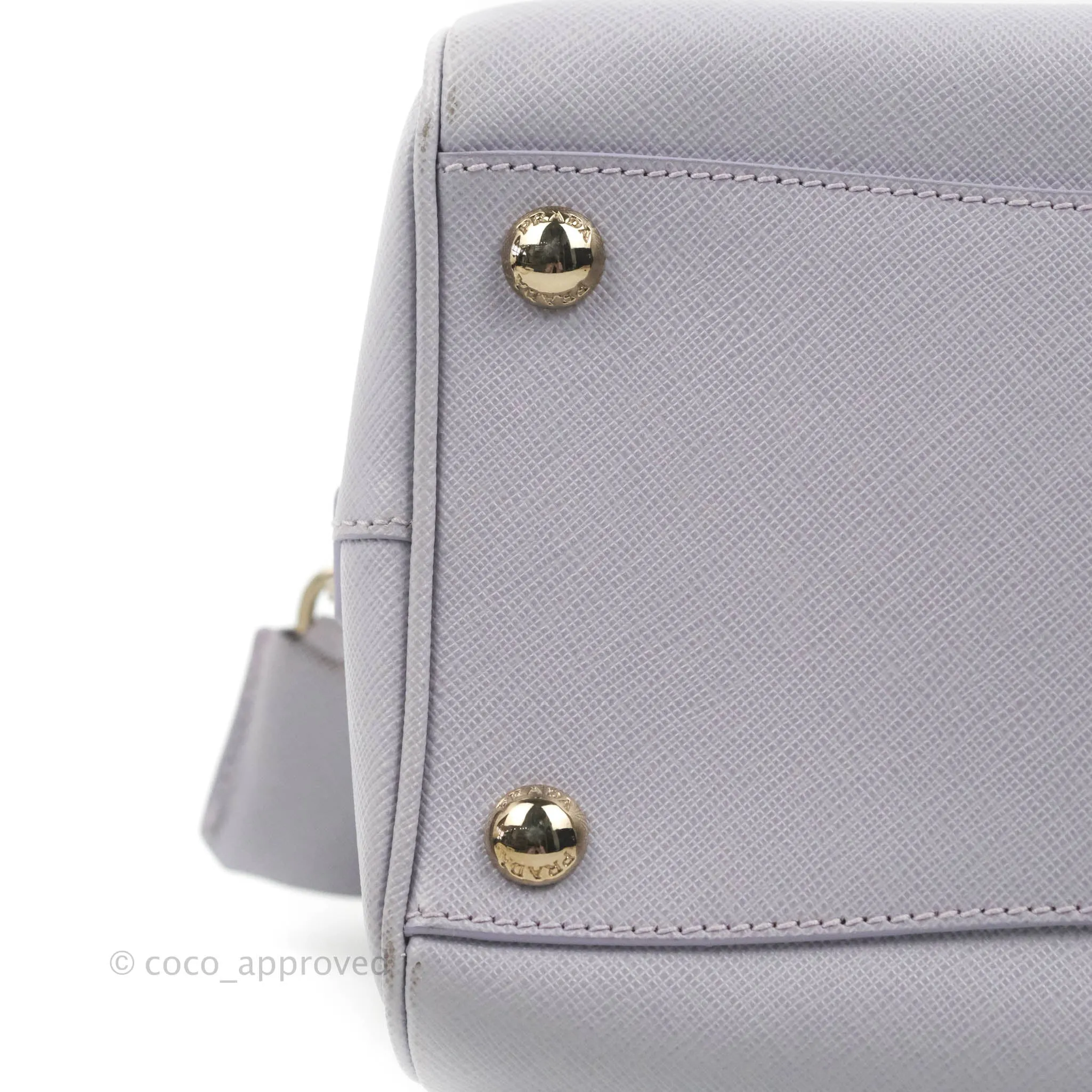 Prada Lilac Lux Convertible Boston Saffiano Leather Mini
