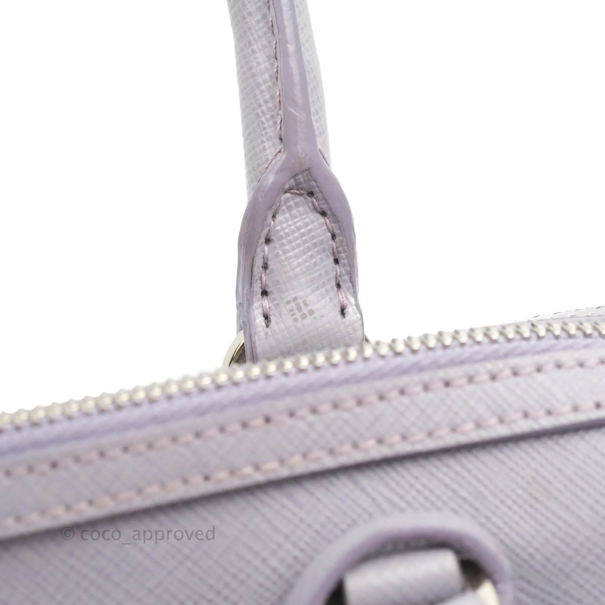 Prada Lilac Lux Convertible Boston Saffiano Leather Mini
