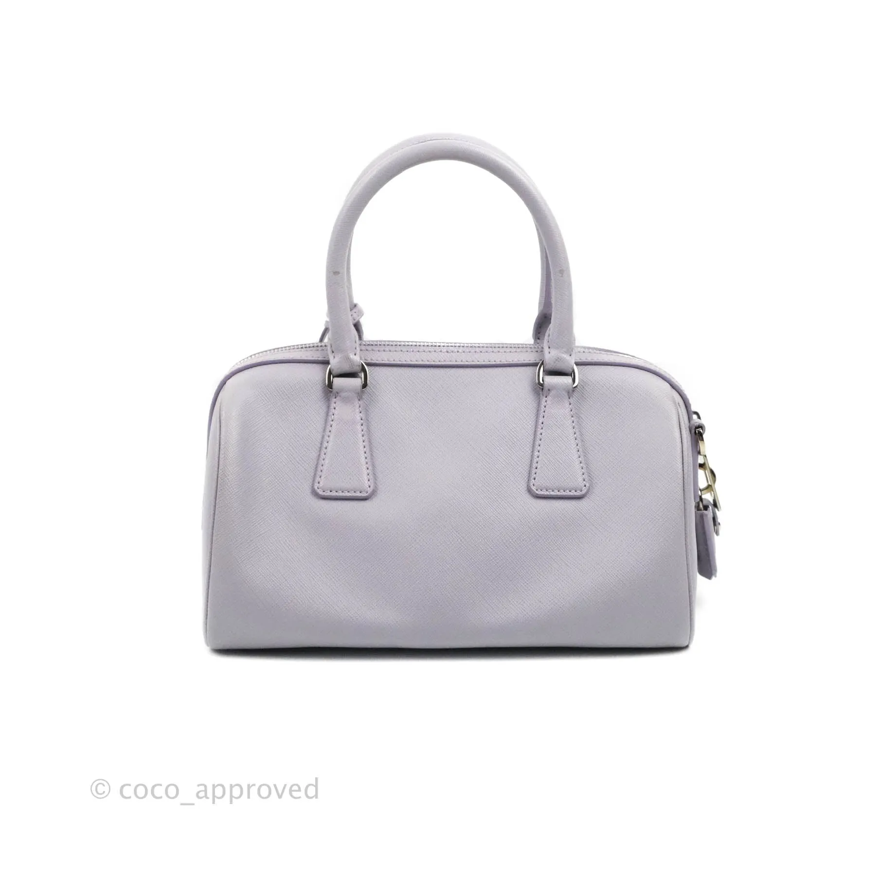 Prada Lilac Lux Convertible Boston Saffiano Leather Mini