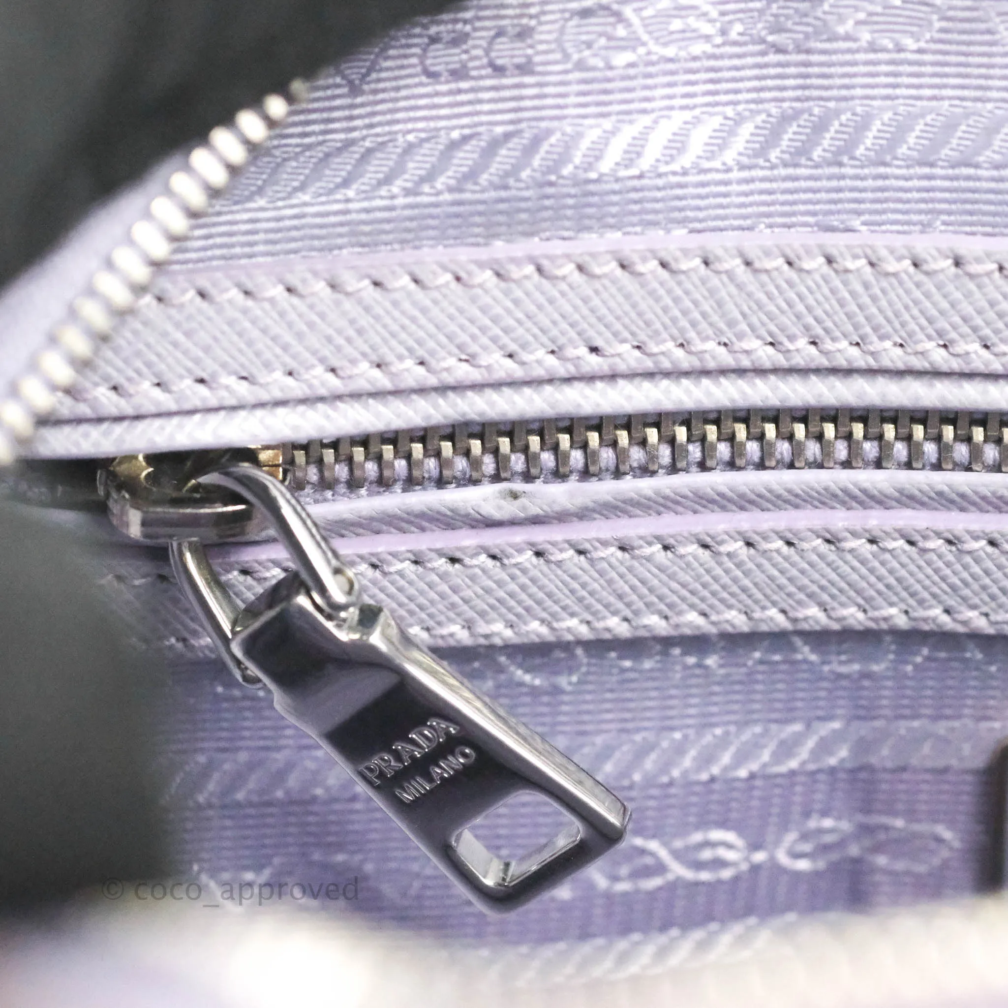 Prada Lilac Lux Convertible Boston Saffiano Leather Mini