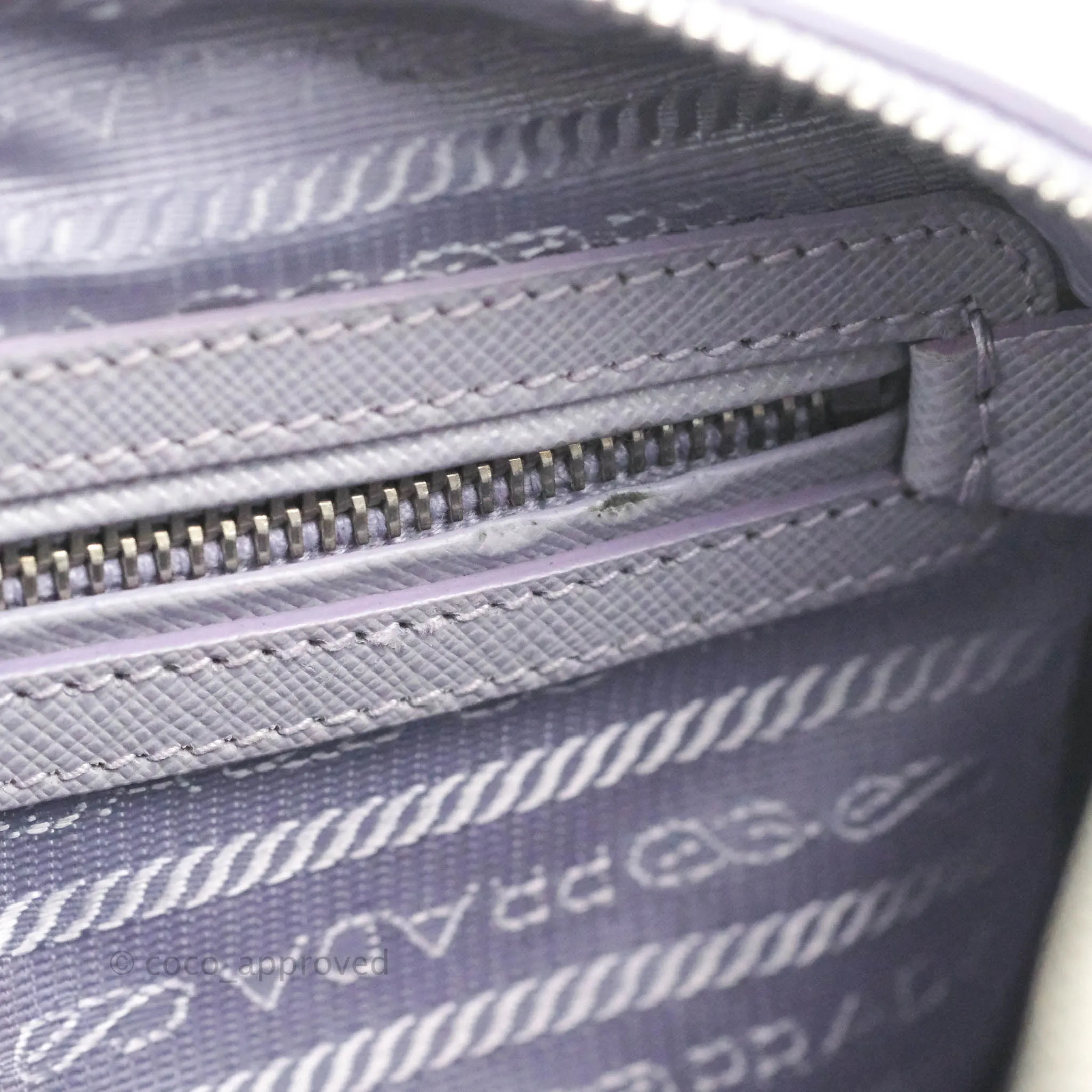 Prada Lilac Lux Convertible Boston Saffiano Leather Mini