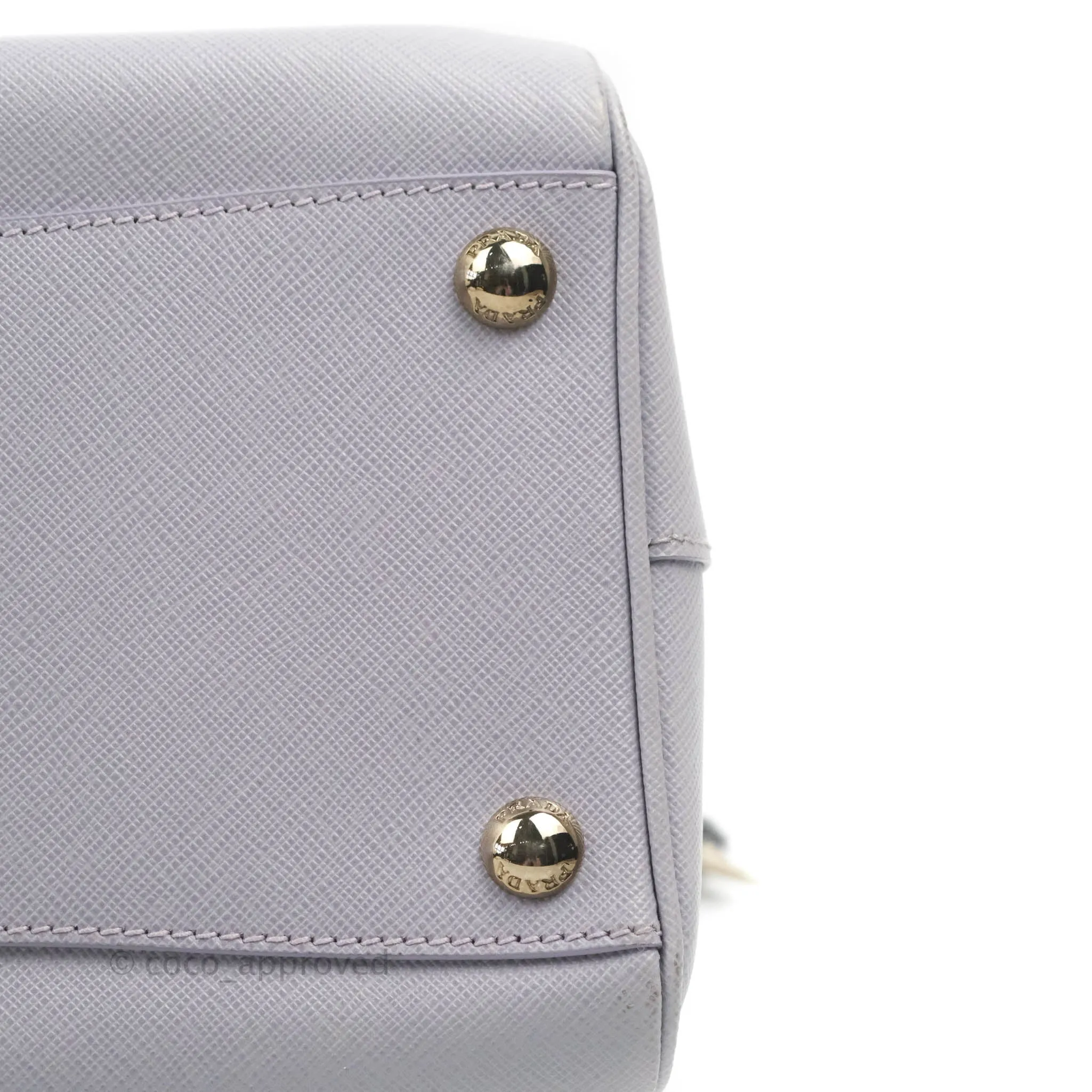Prada Lilac Lux Convertible Boston Saffiano Leather Mini