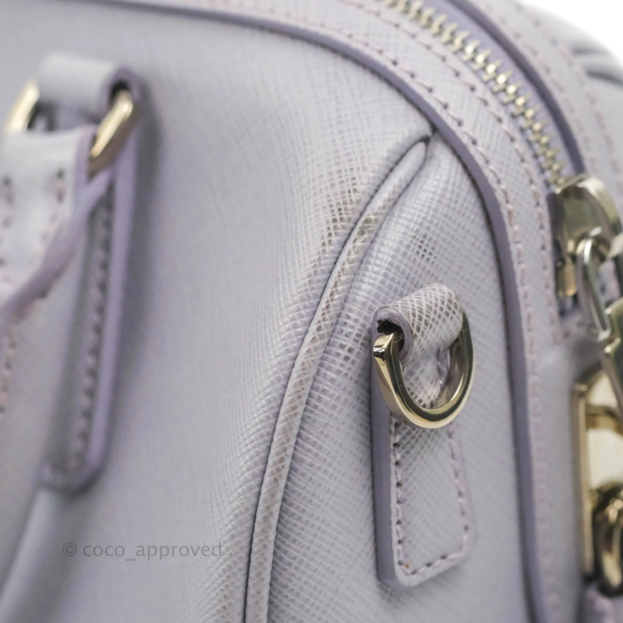 Prada Lilac Lux Convertible Boston Saffiano Leather Mini