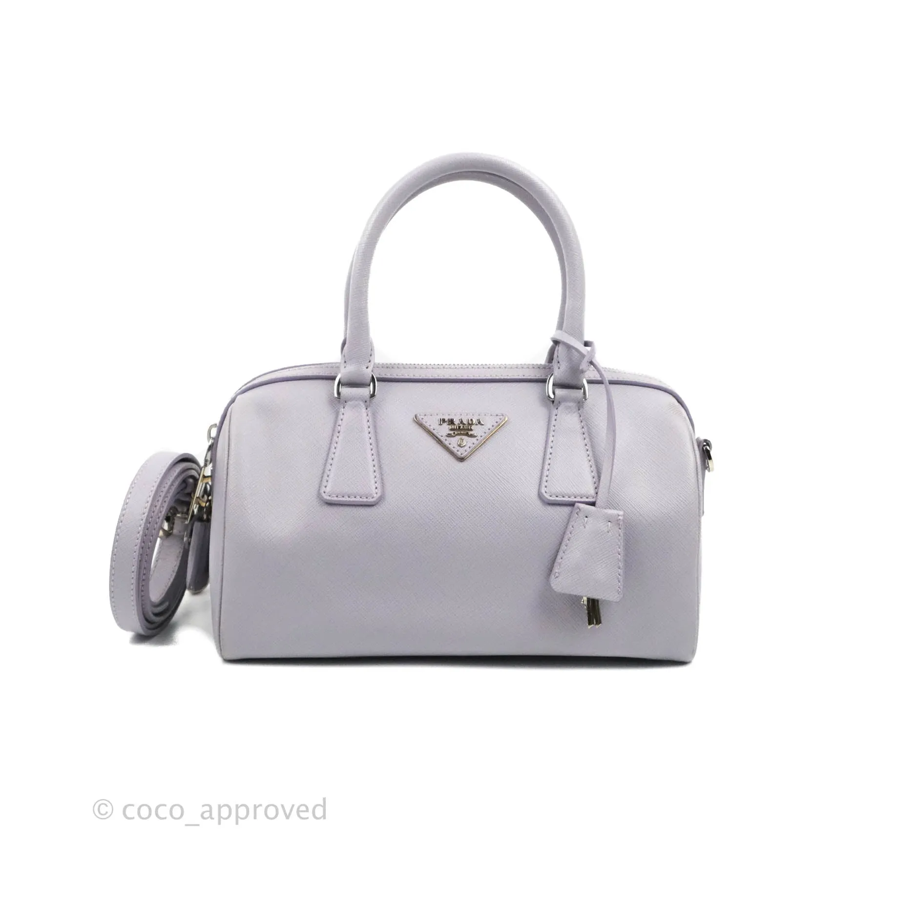 Prada Lilac Lux Convertible Boston Saffiano Leather Mini