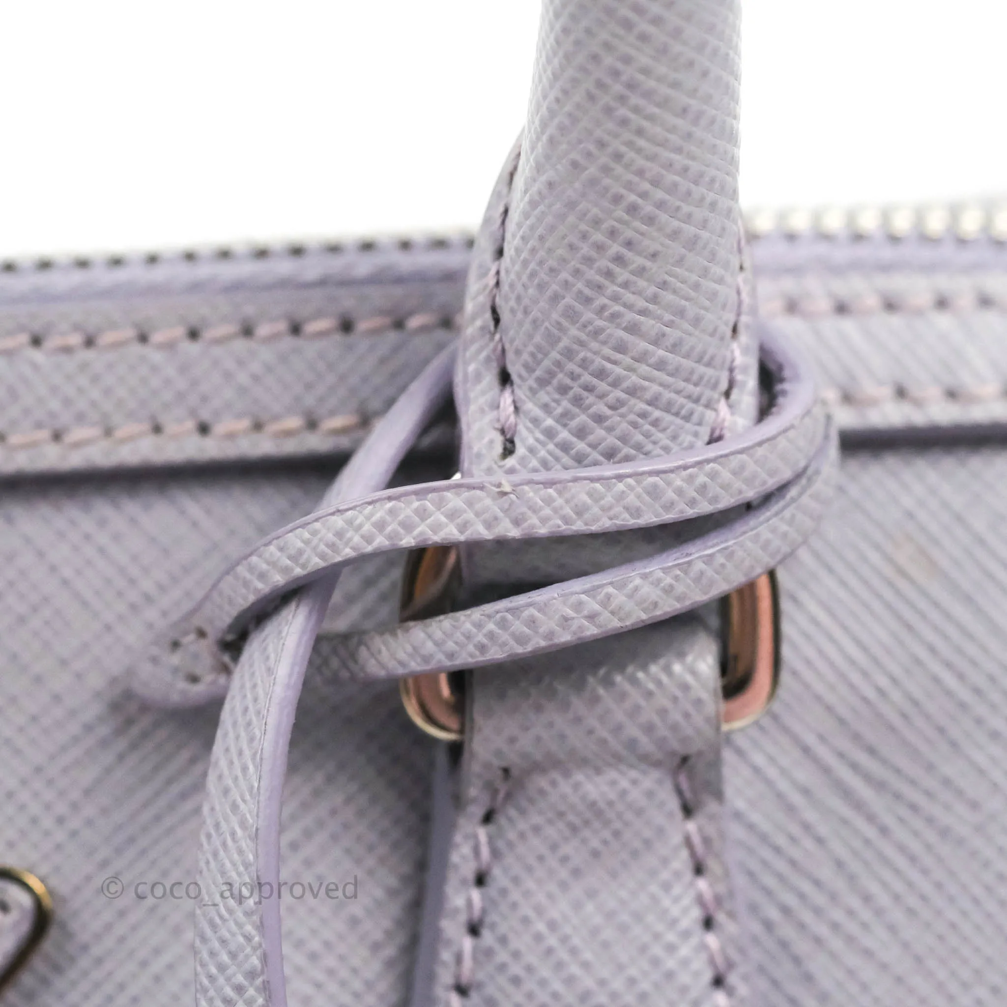 Prada Lilac Lux Convertible Boston Saffiano Leather Mini