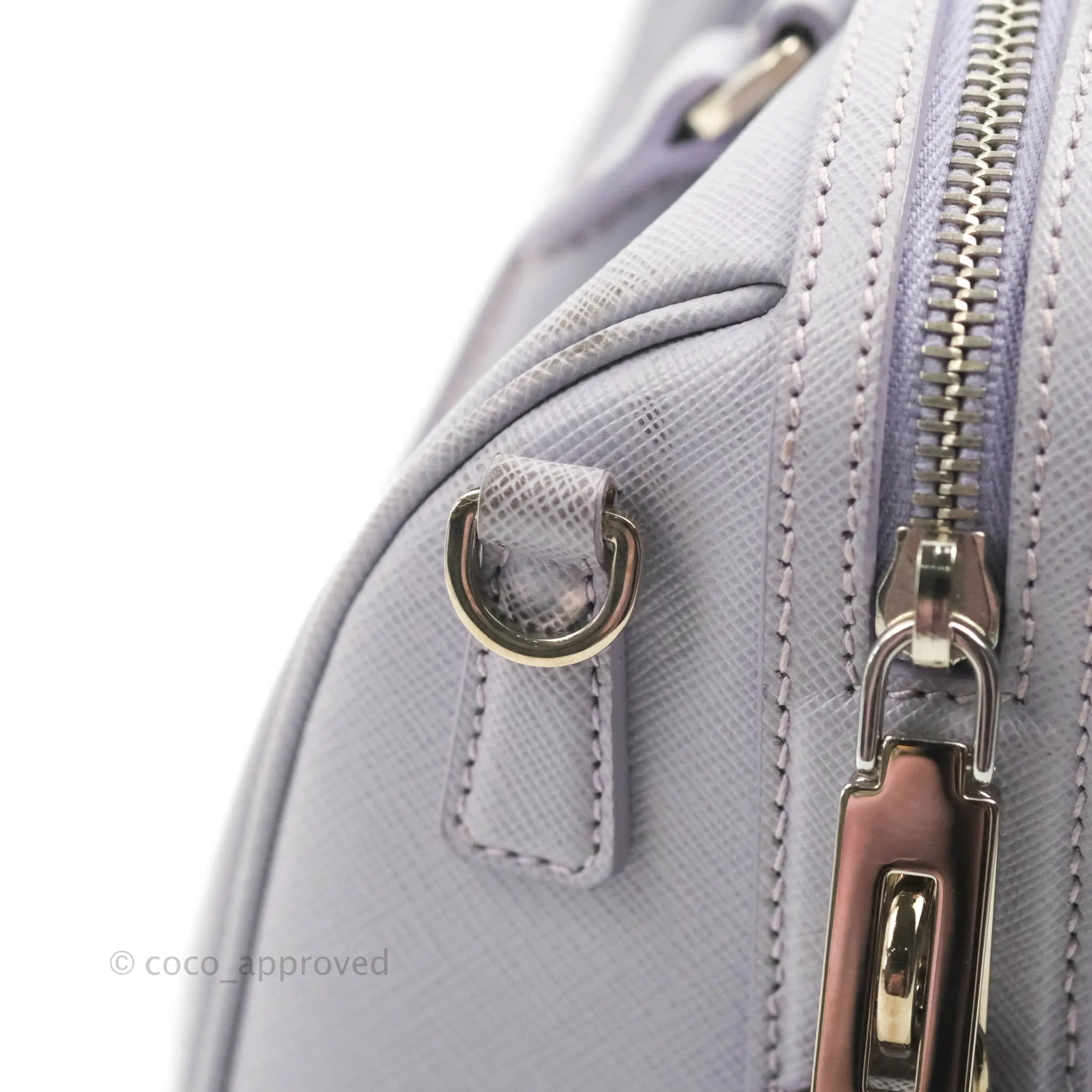 Prada Lilac Lux Convertible Boston Saffiano Leather Mini
