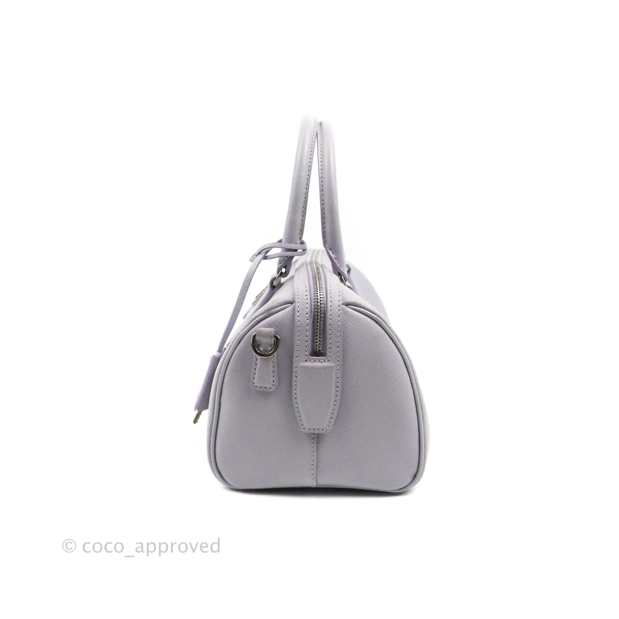 Prada Lilac Lux Convertible Boston Saffiano Leather Mini