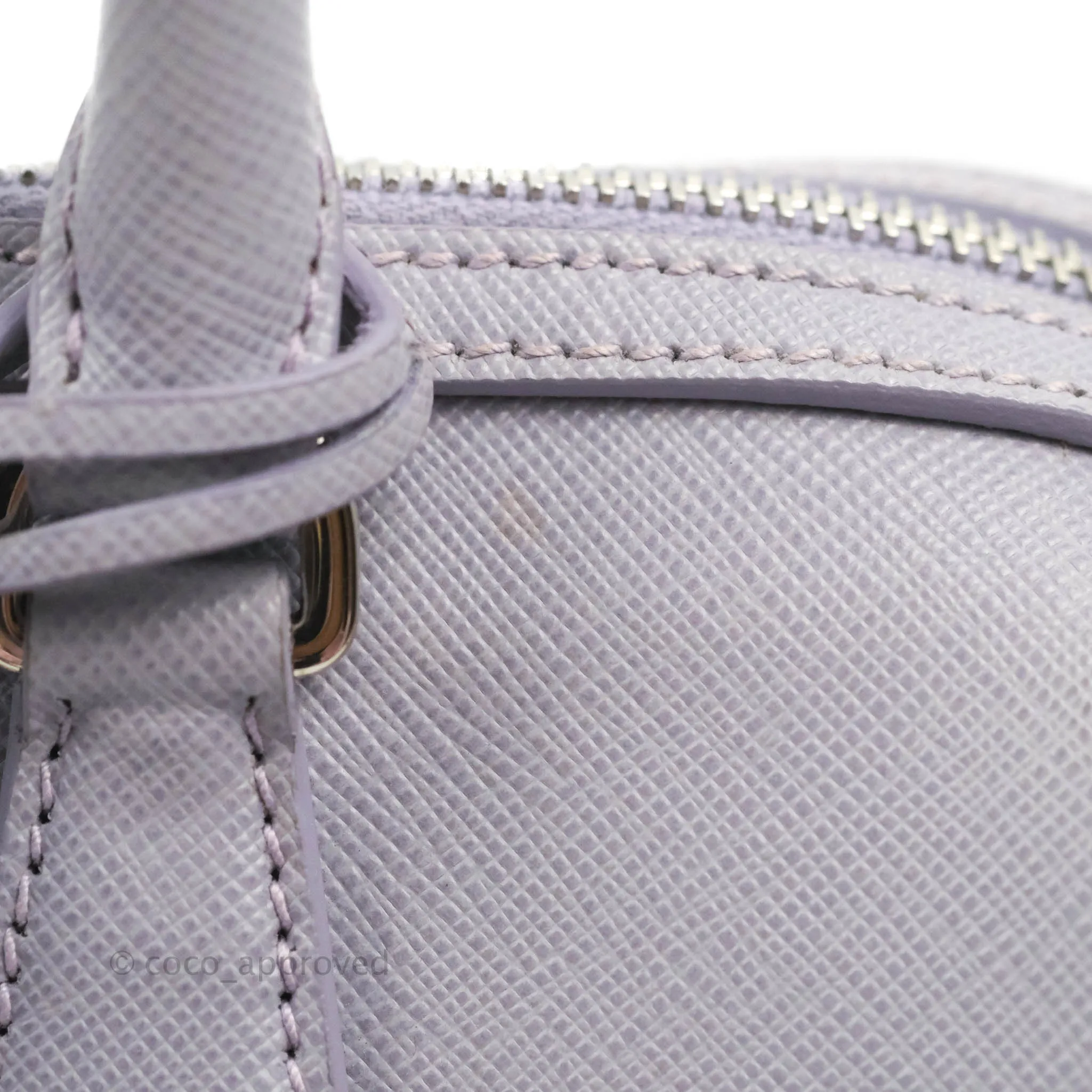 Prada Lilac Lux Convertible Boston Saffiano Leather Mini