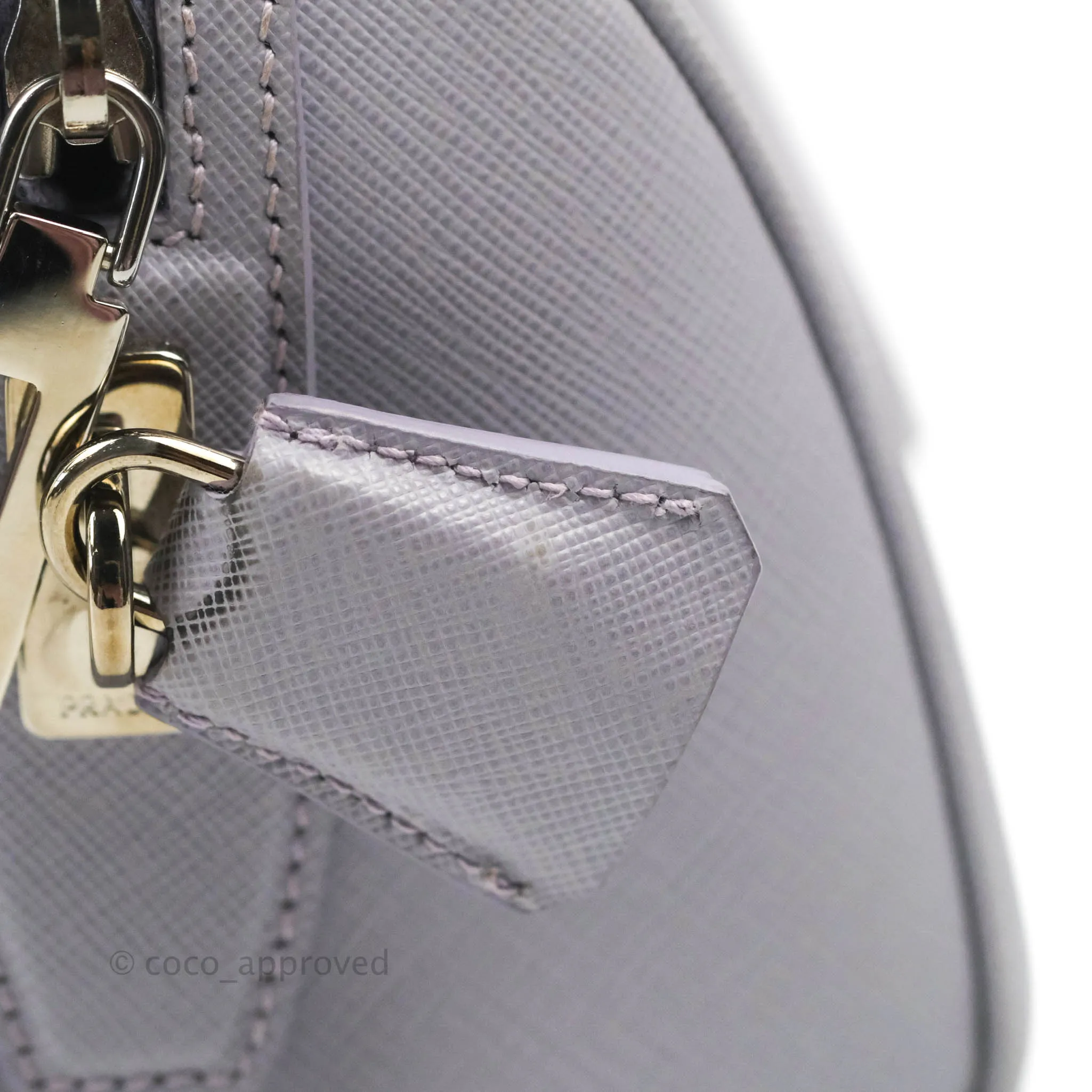 Prada Lilac Lux Convertible Boston Saffiano Leather Mini