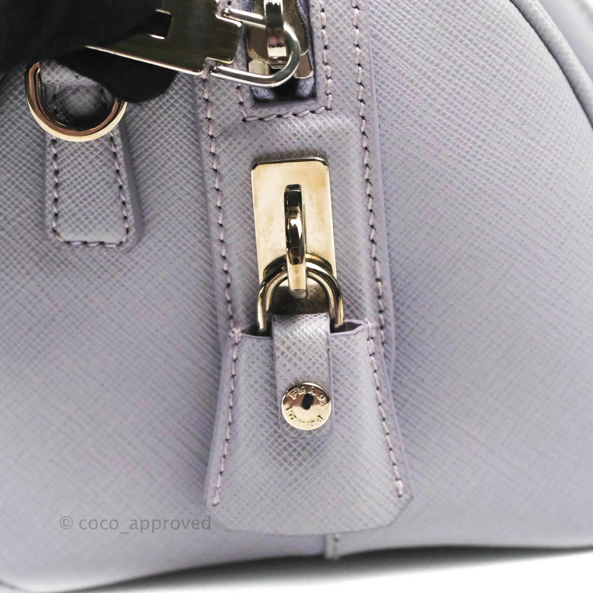 Prada Lilac Lux Convertible Boston Saffiano Leather Mini